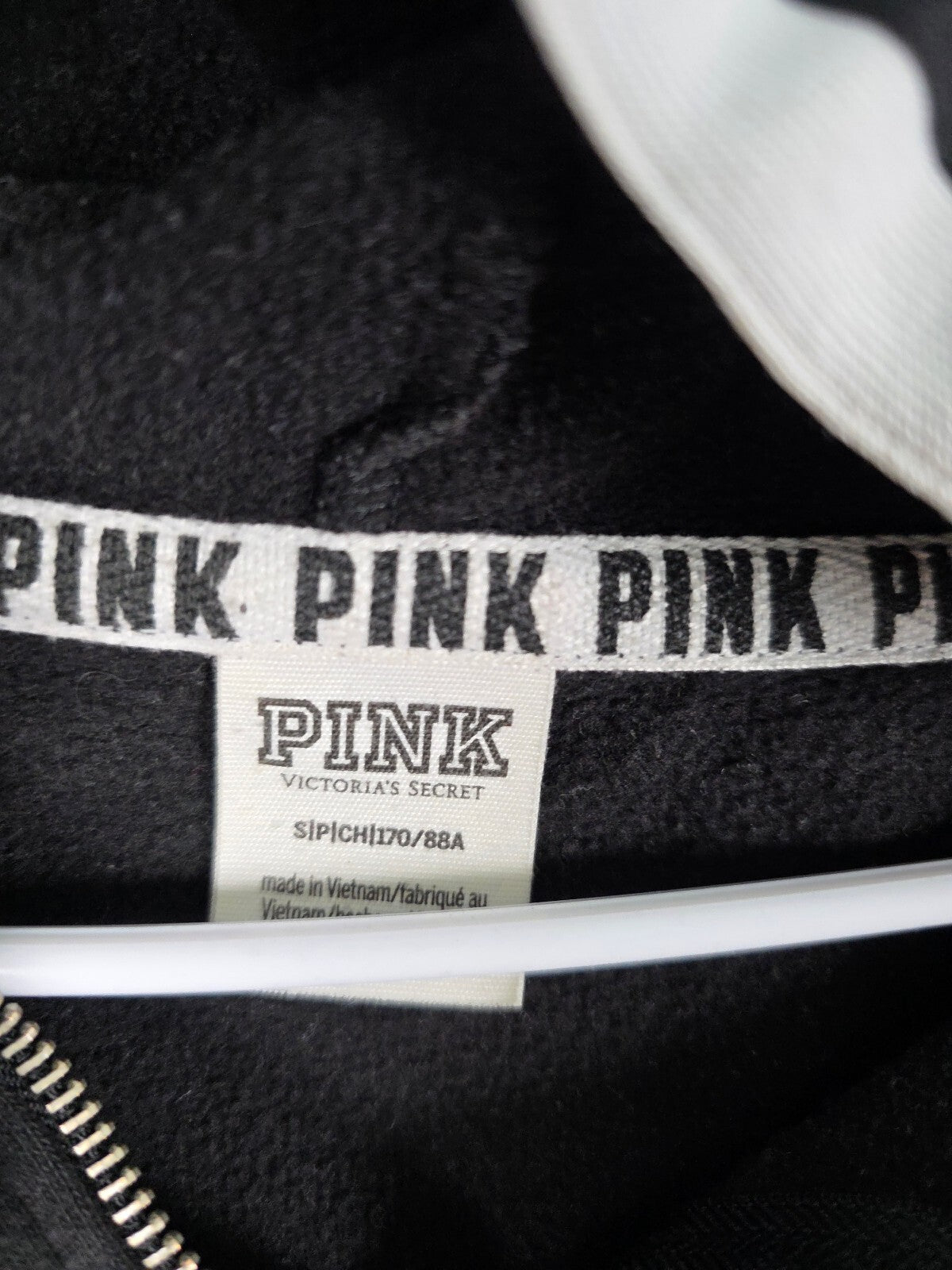 Victorias Secret Pink 86 BLING Sequined Pullover Quarter zip Hoodie Sweater SM