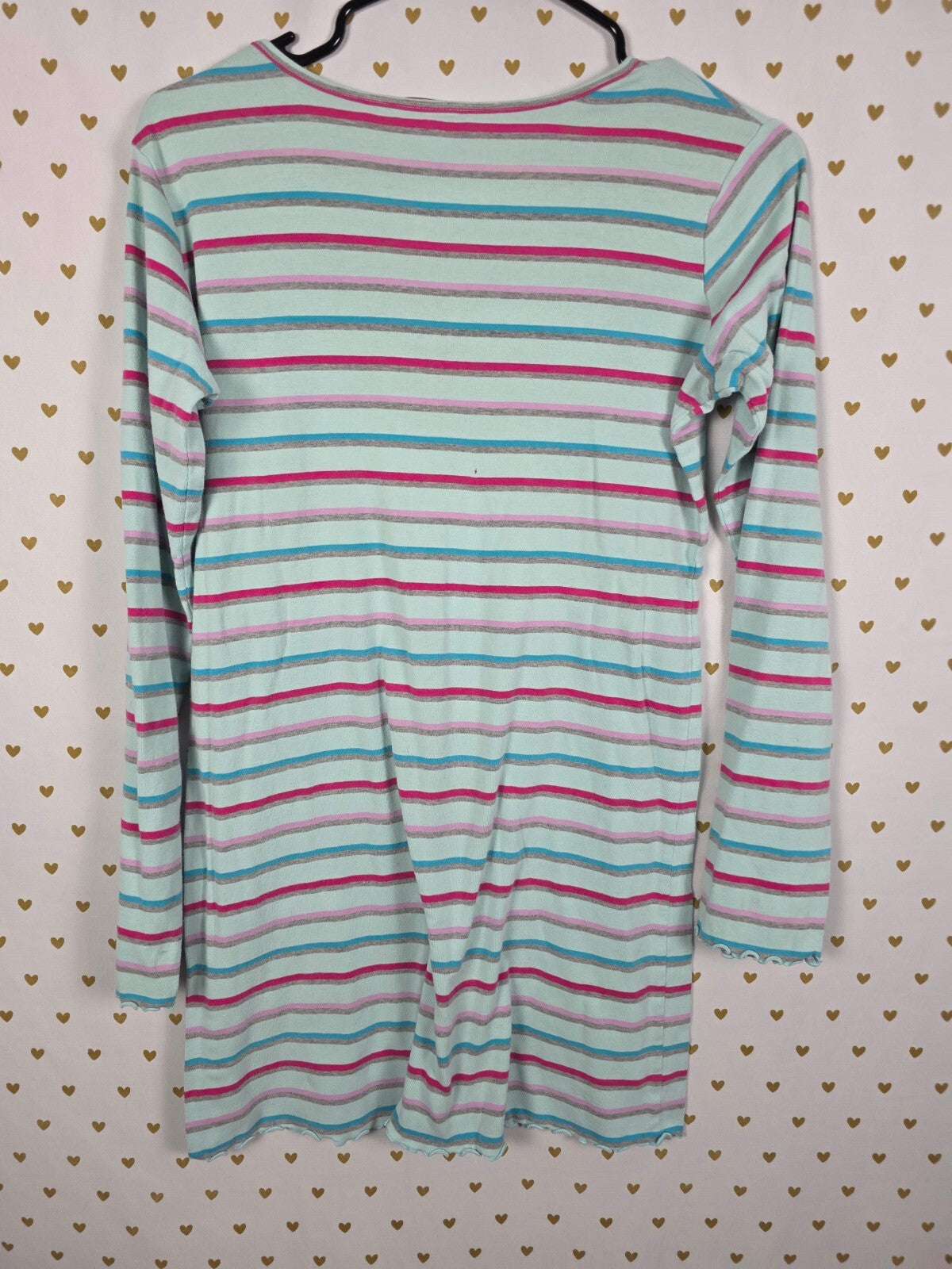 Victorias Secret Vintage y2k 100% Cotton Striped Long sleeve Nightgown Shirt M