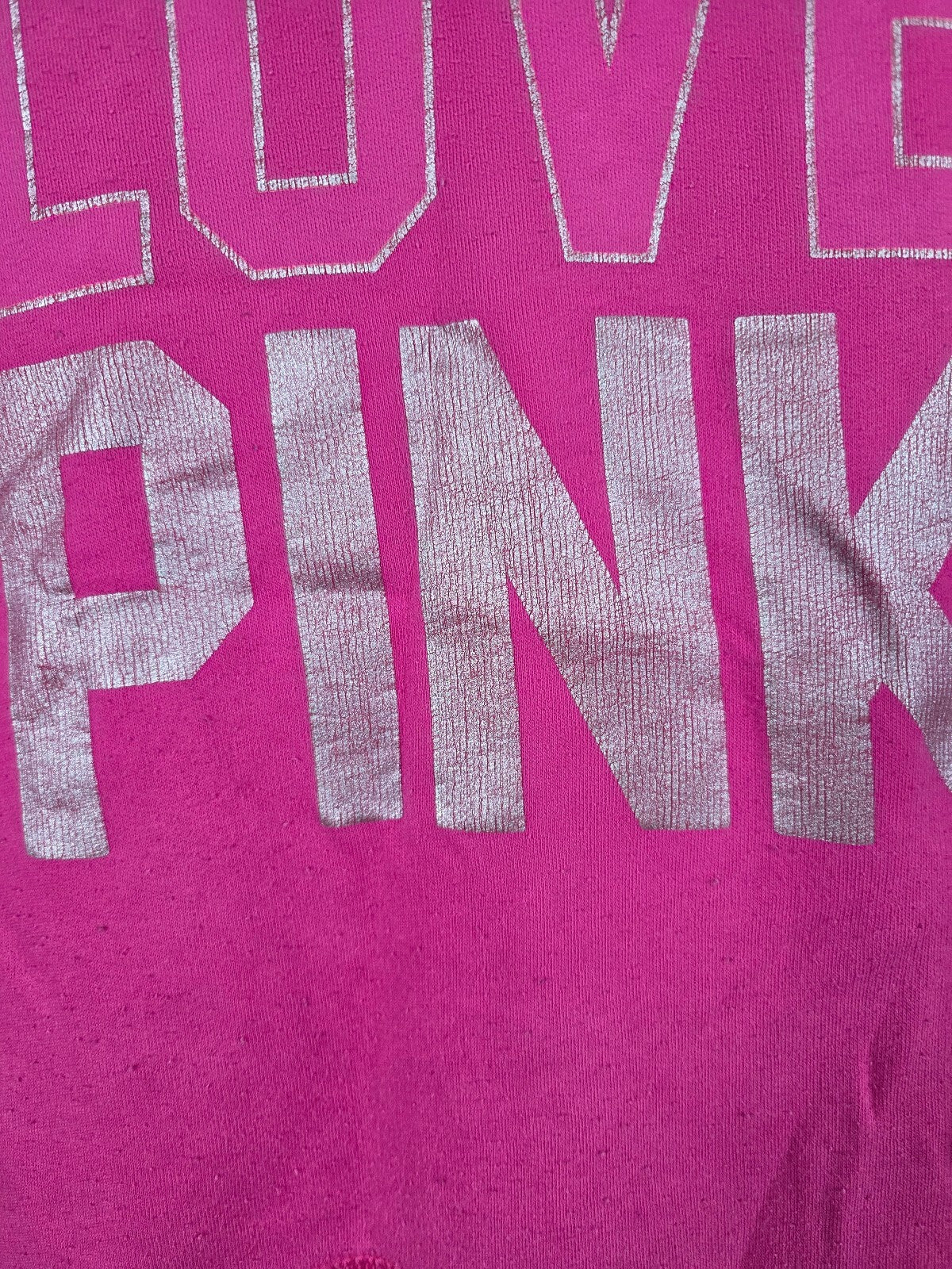 Victorias Secret Pink Vintage Crew Sweater Shirt Logo SMALL