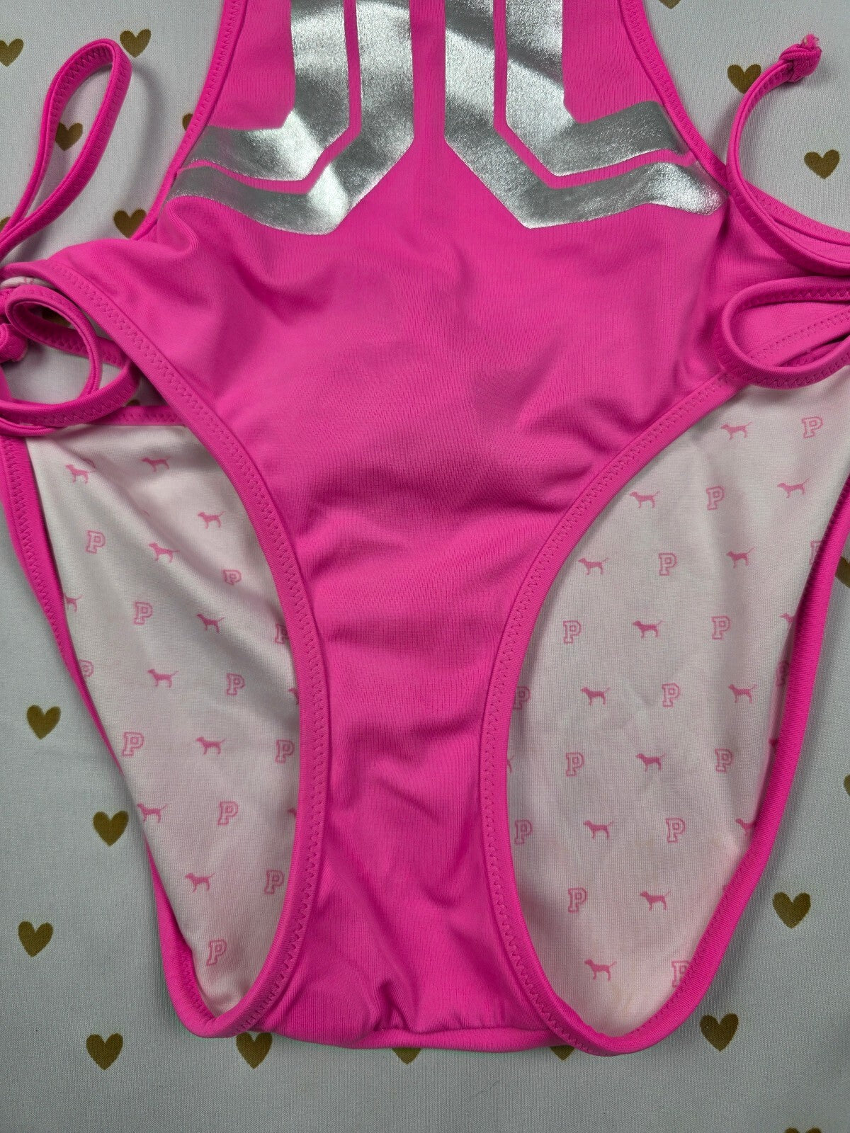 RARE VINTAGE Victoria's Secret PINK MONOKINI Cutout One Piece Swimsuit XS NEW