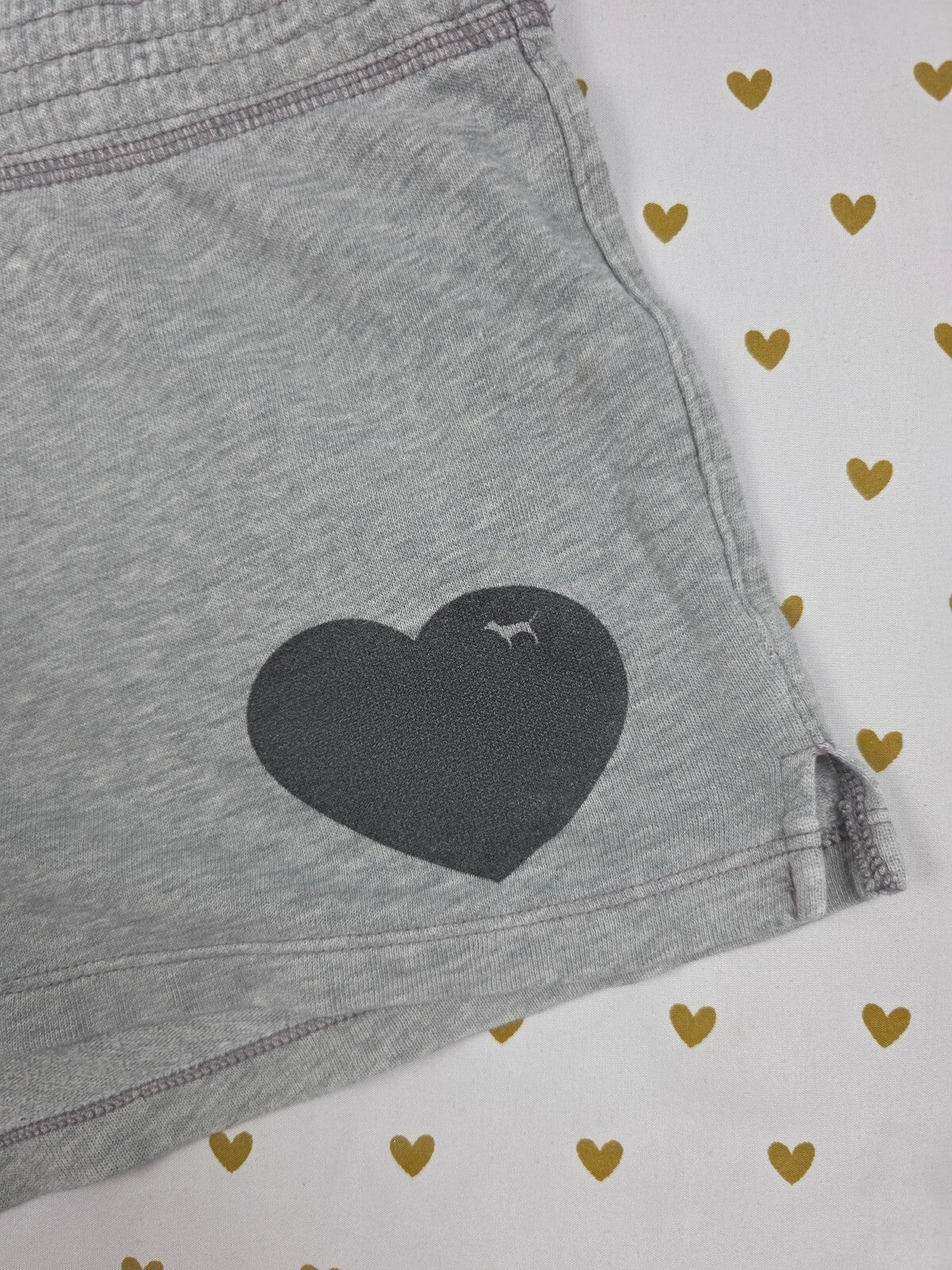 Victorias Secret PINK Vintage Grey heart Booty Shorts Y2k MEDIUM
