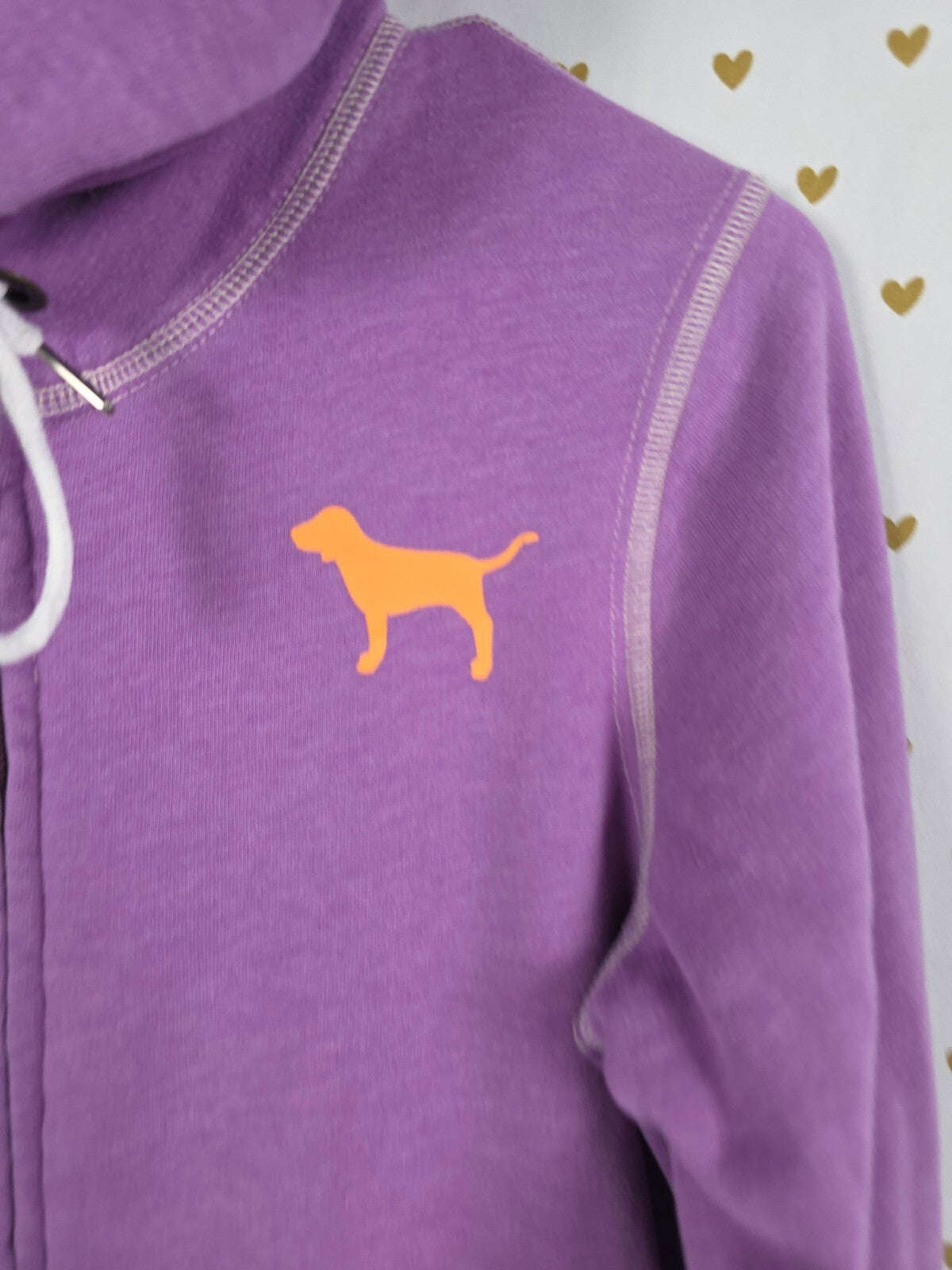 Victorias Secret Pink Vintage Heart Logo Full Zip Y2k Jacket Purple Medium
