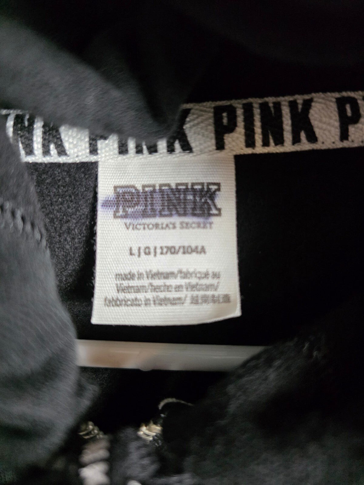 Victorias Secret Pink BLING Sequined Matching JACKET & Sweatpants SET LARGE 2pc
