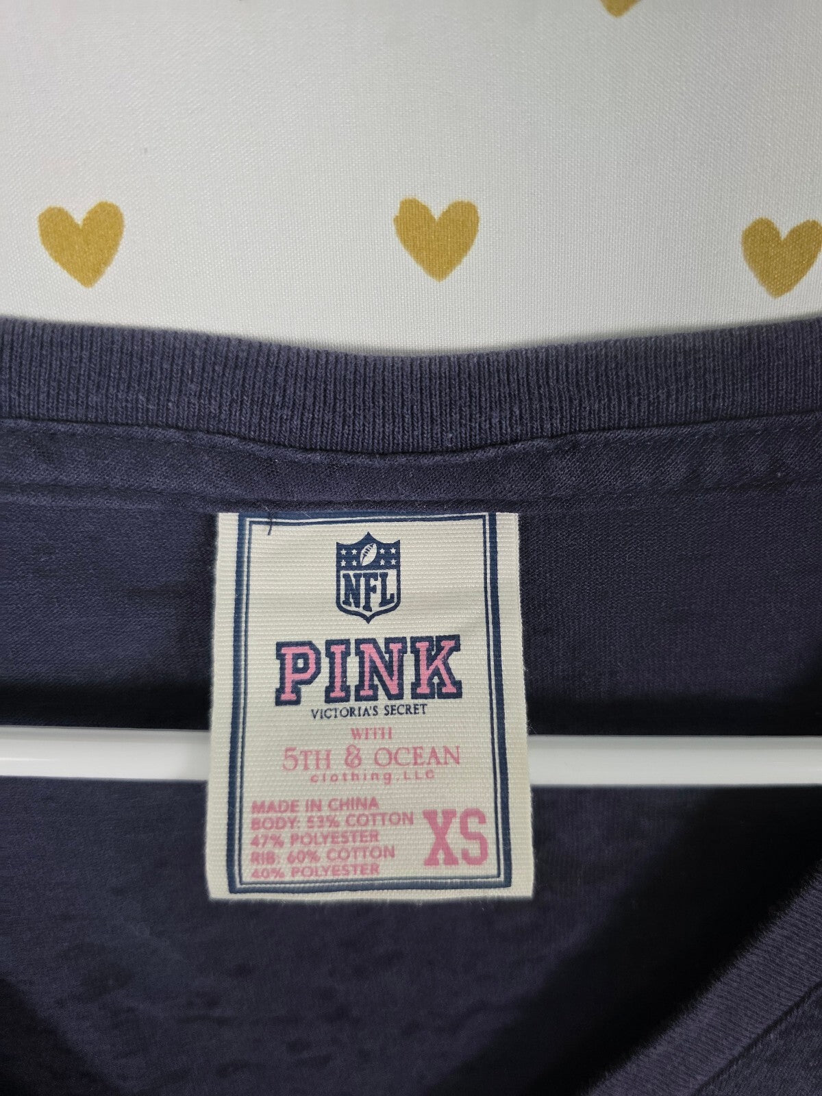 Victoria’s Secret PINK Denver Broncos NFL Rhinestone Burnout V Neck Tee XS
