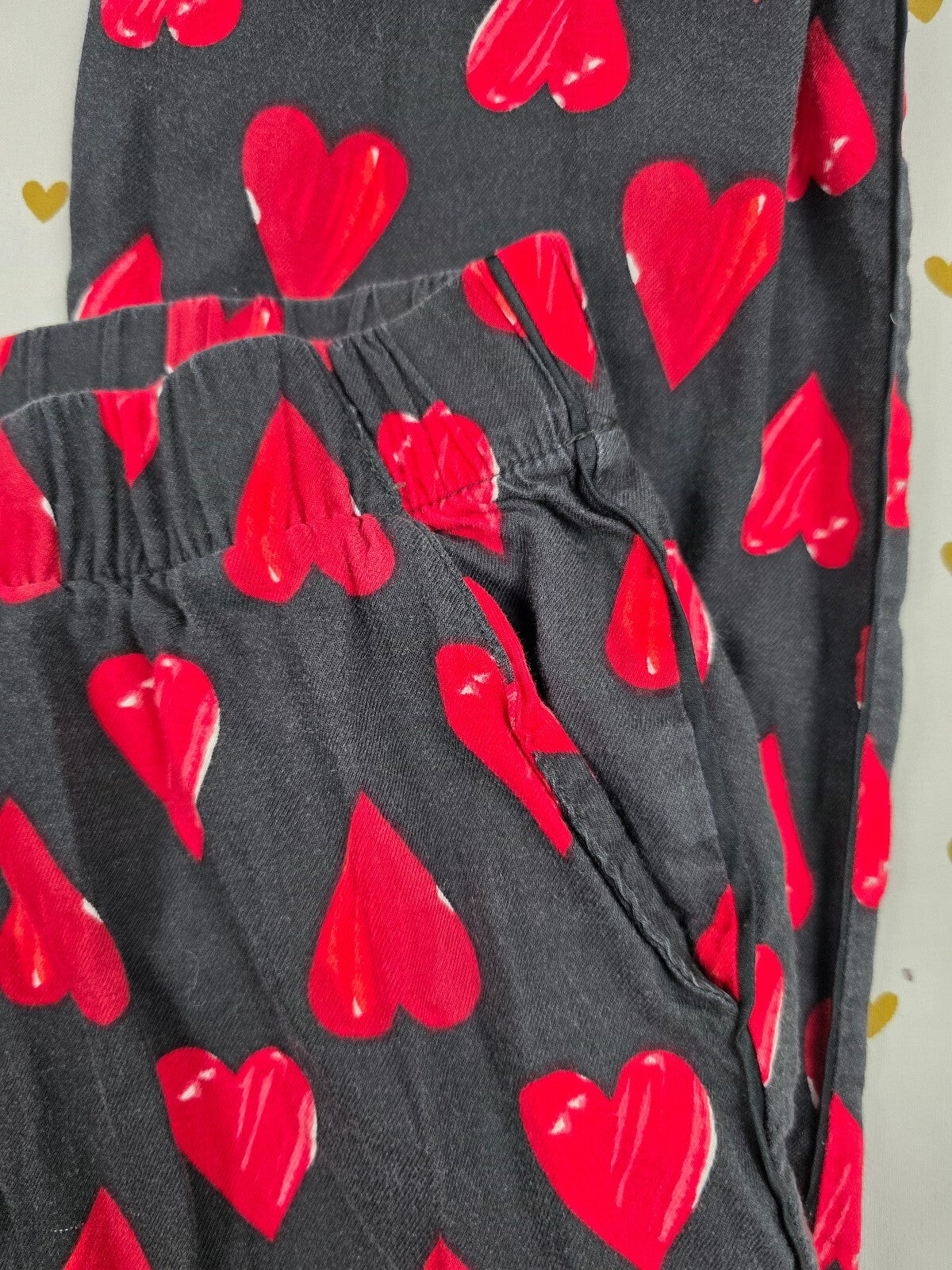Victorias Secret HEARTS Small Sleep Pants Pajama PJ Bottoms