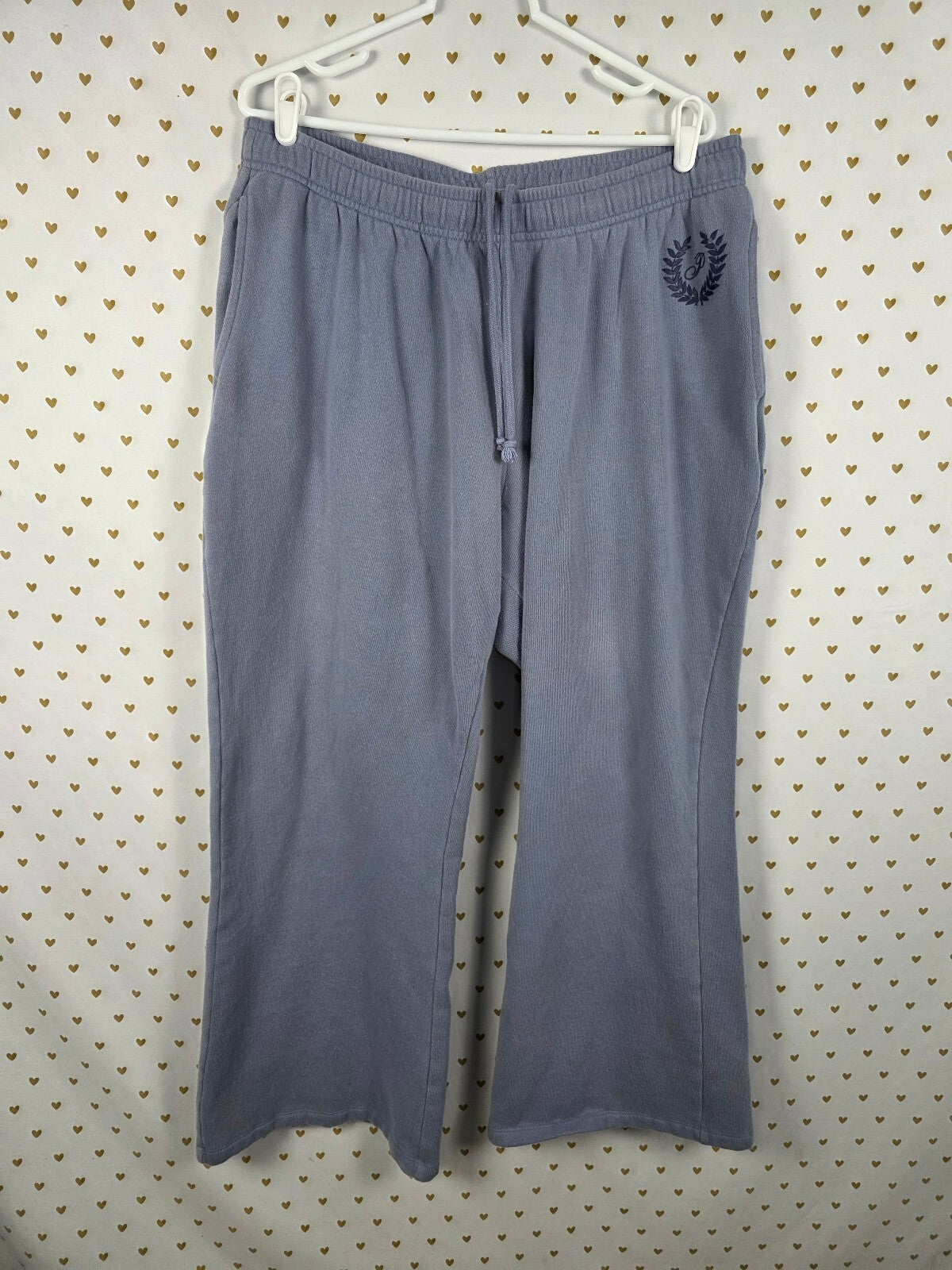 Victorias Secret PINK Xl Logo Flared Sweats Sweatpants Blue