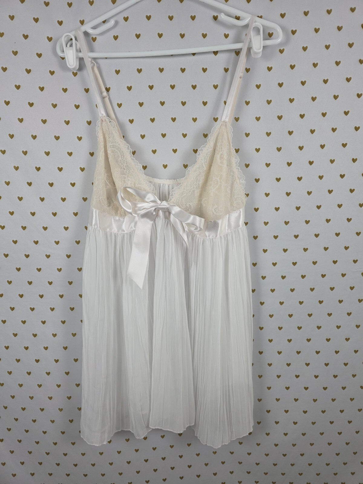 Victorias Secret White Flowy Pleated Babydoll Nightie Nightgown Slip Dress XL