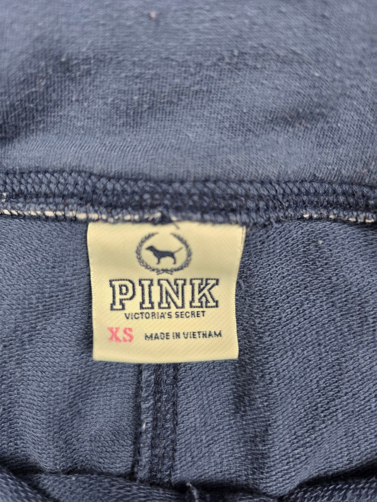 Vintage 2008 VS PINK LOVE PINK Foldover Booty Shorts XS Navy Dog