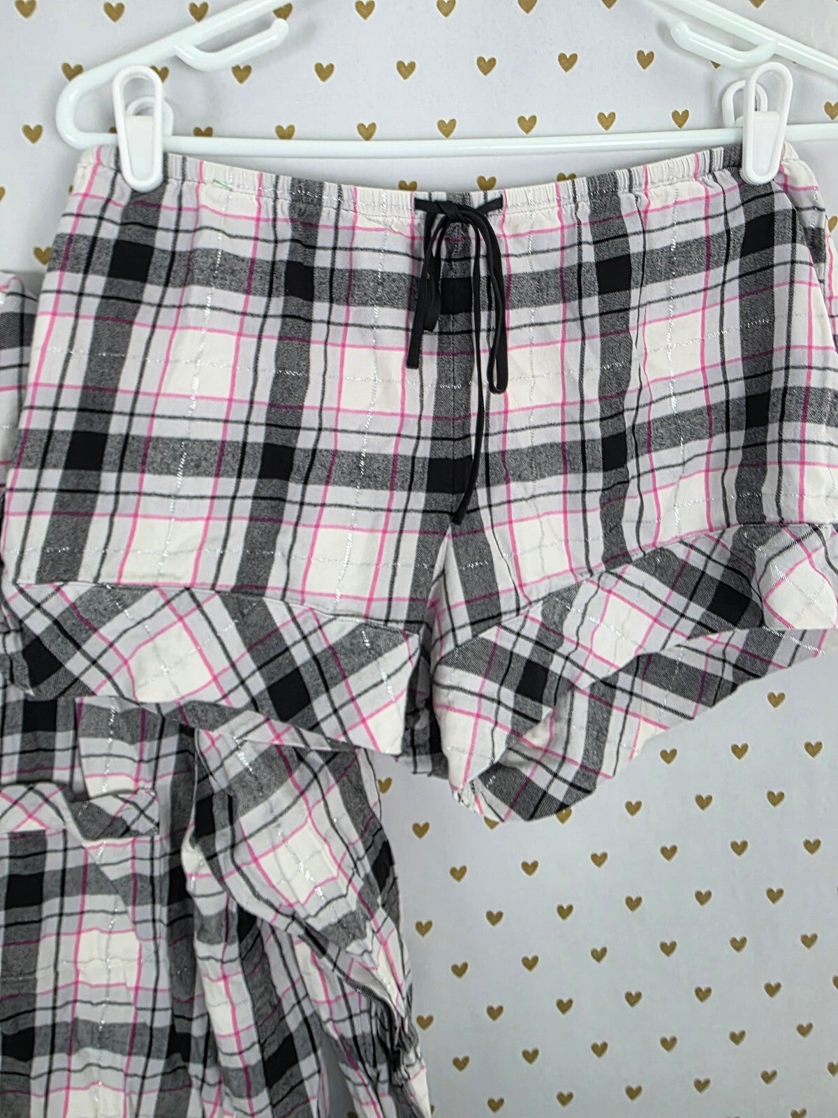 Victorias Secret Plaid Sleep Set Shirt Shorts Pajama Top bottoms Small