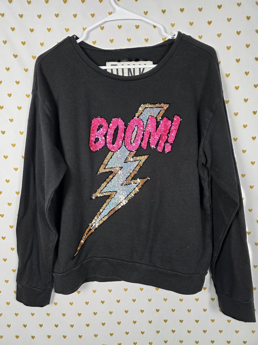 Victorias Secret Pink BLING BOOM Sequin Slouchy Sweater Shirt MEDIUM