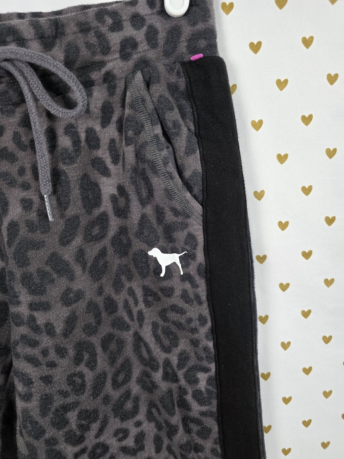 Victorias Secret PINK CHeetah Leopard Logo Sweats Sweatpants XS