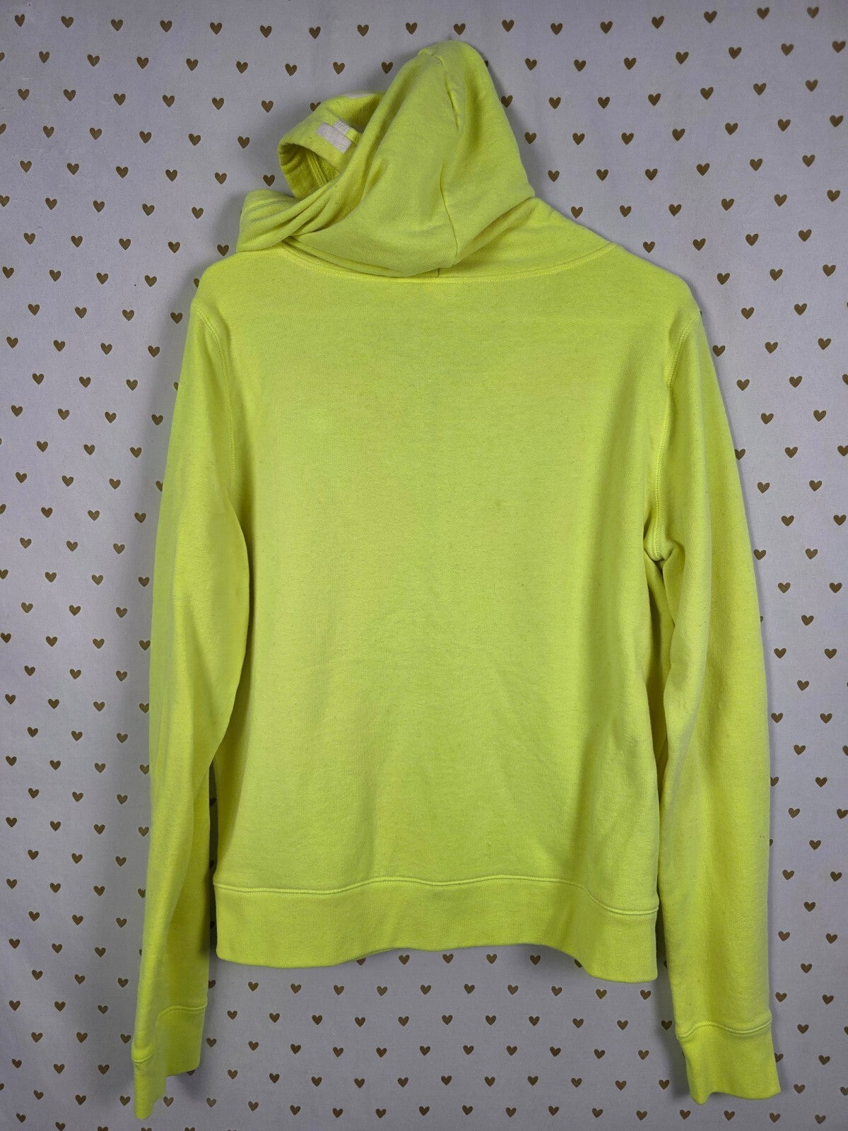 Victorias Secret Pink Neon Yellow Full ZIp Hoodie jacket Large