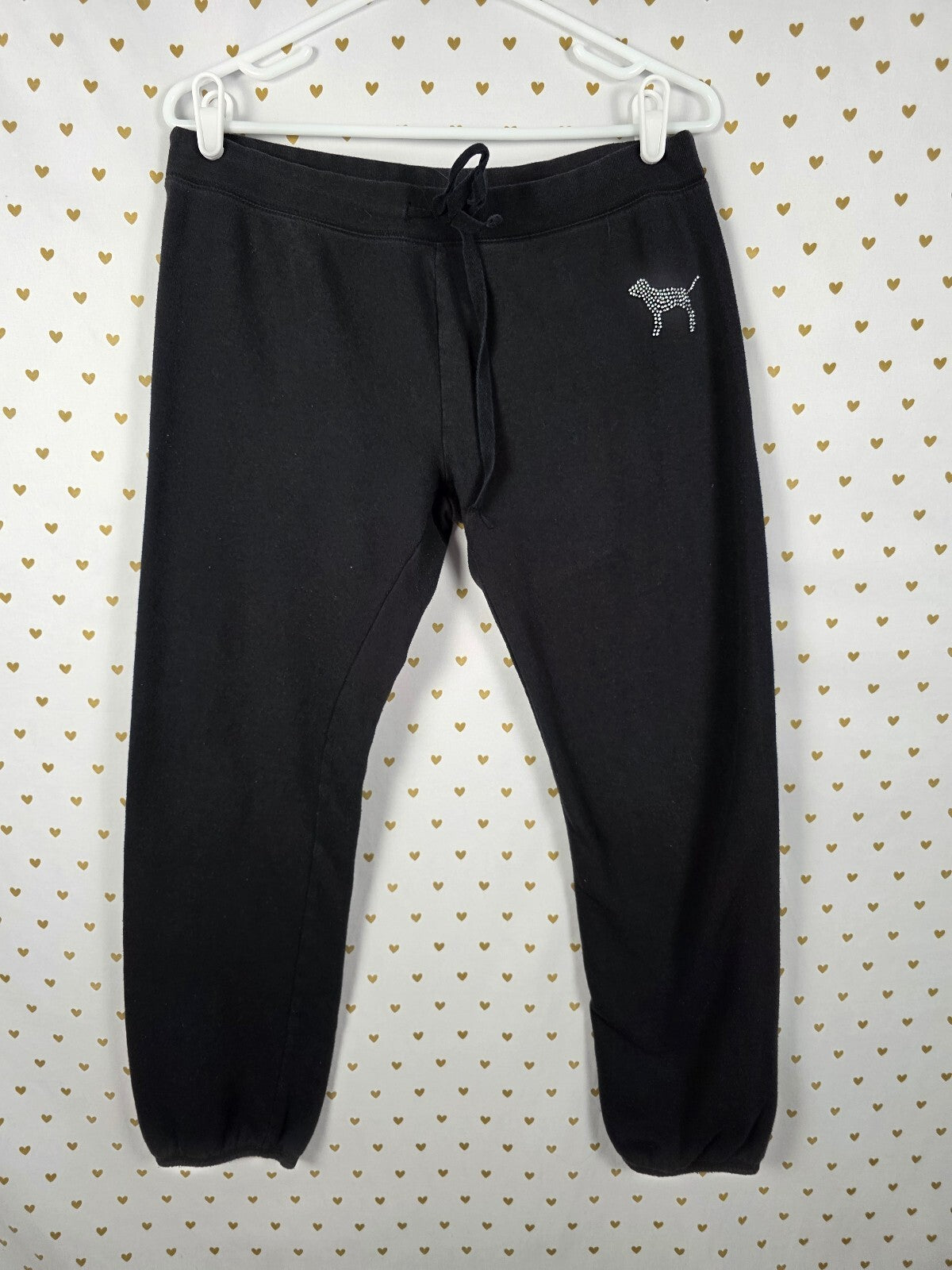 Victorias Secret PINK BLING Studded Logo Butt Vintage y2k Sweats Sweatpants MED