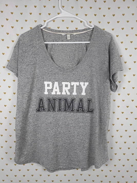 Victorias Secret Grey Soft Tee shirt Party Animal Large