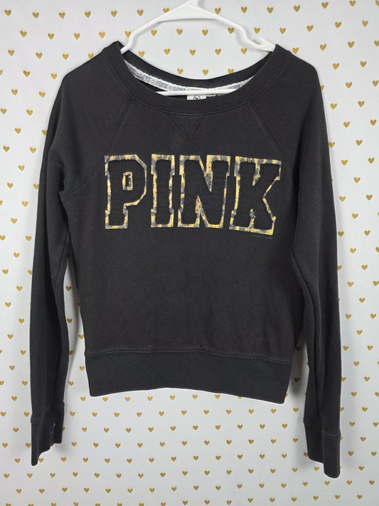 Victorias Secret Pink Cheetah Leopard VINTAGE y2k Sweater Shirt Logo  Small