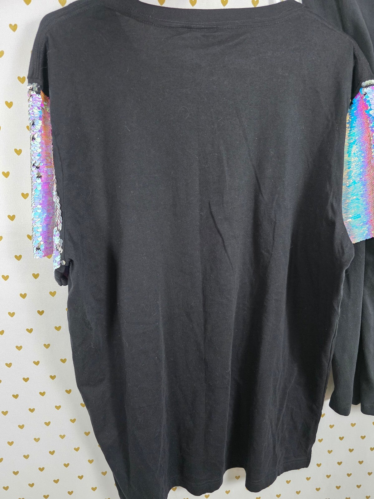Victorias Secret PINK Mermaid Flip Sequin SET Yoga Pants Tee shirt LARGE NEW