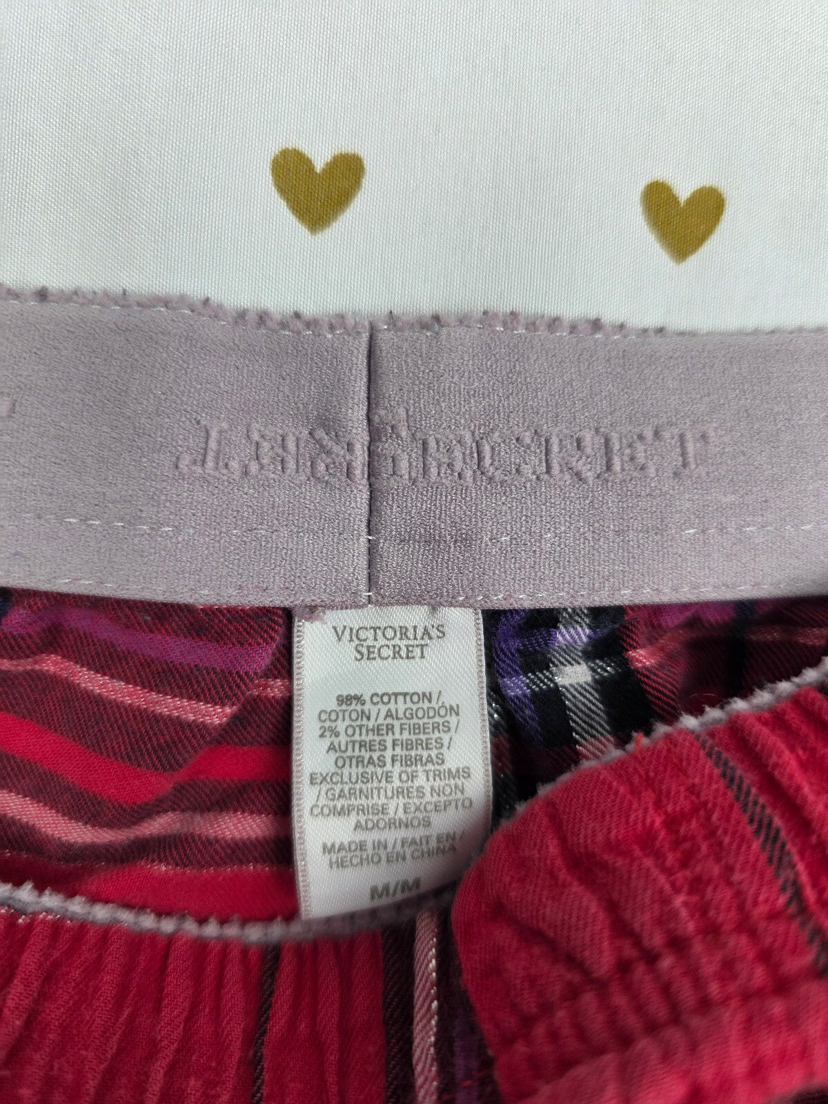 Victorias Secret PINK Plaid Red Medium Cotton Sleep Shorts Boxers Pajama Bottoms