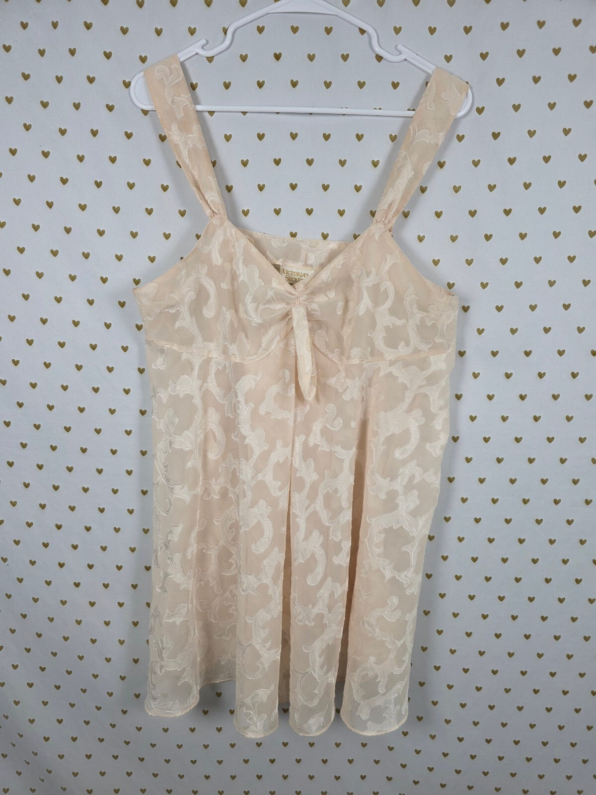 Vintage Victoria's Secret Gold Label Chenille Babydoll Nightgown L