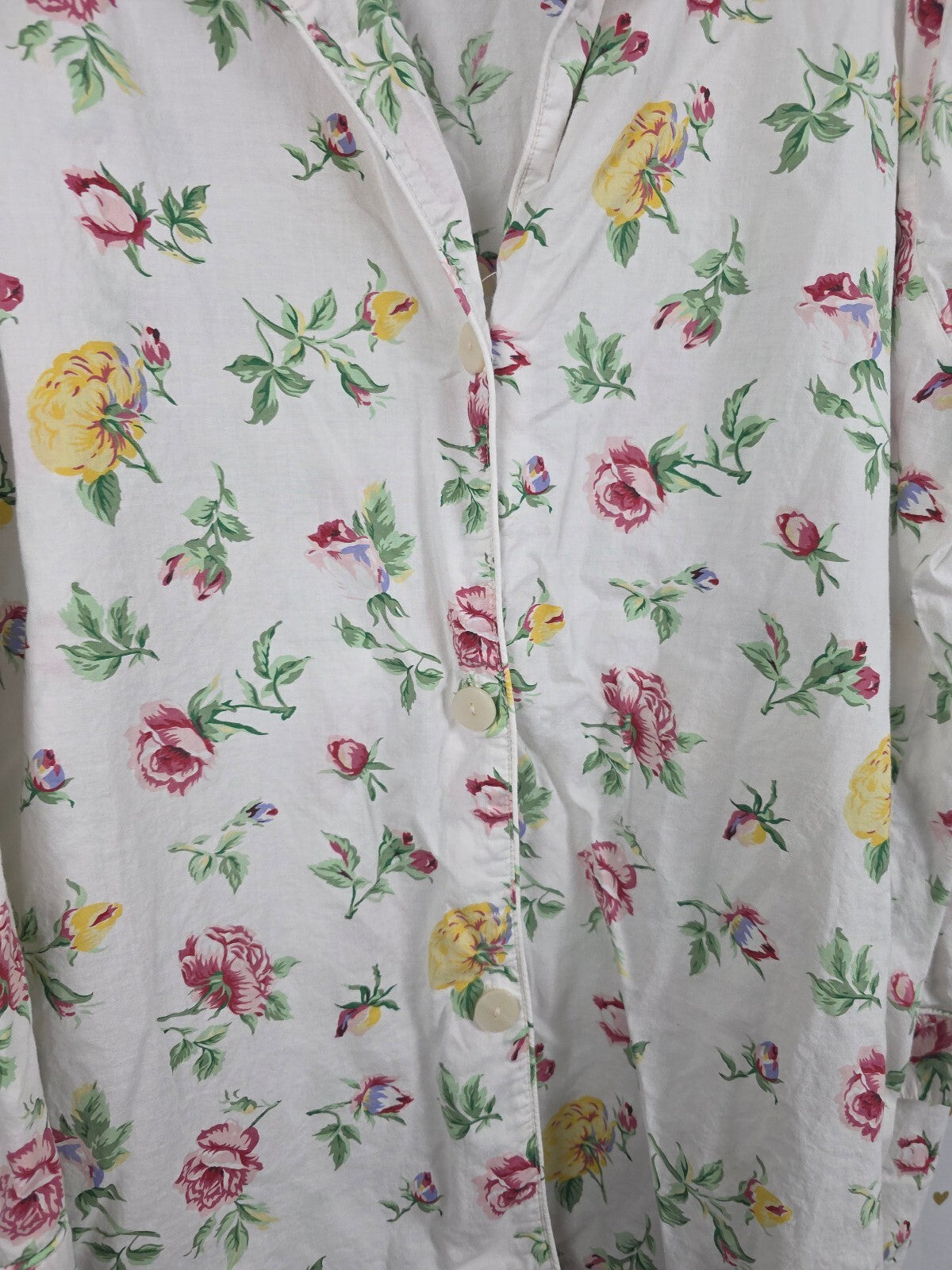 Vintage Victoria's Secret Gold Label Floral Cotton Pajama Set L 90s Rose