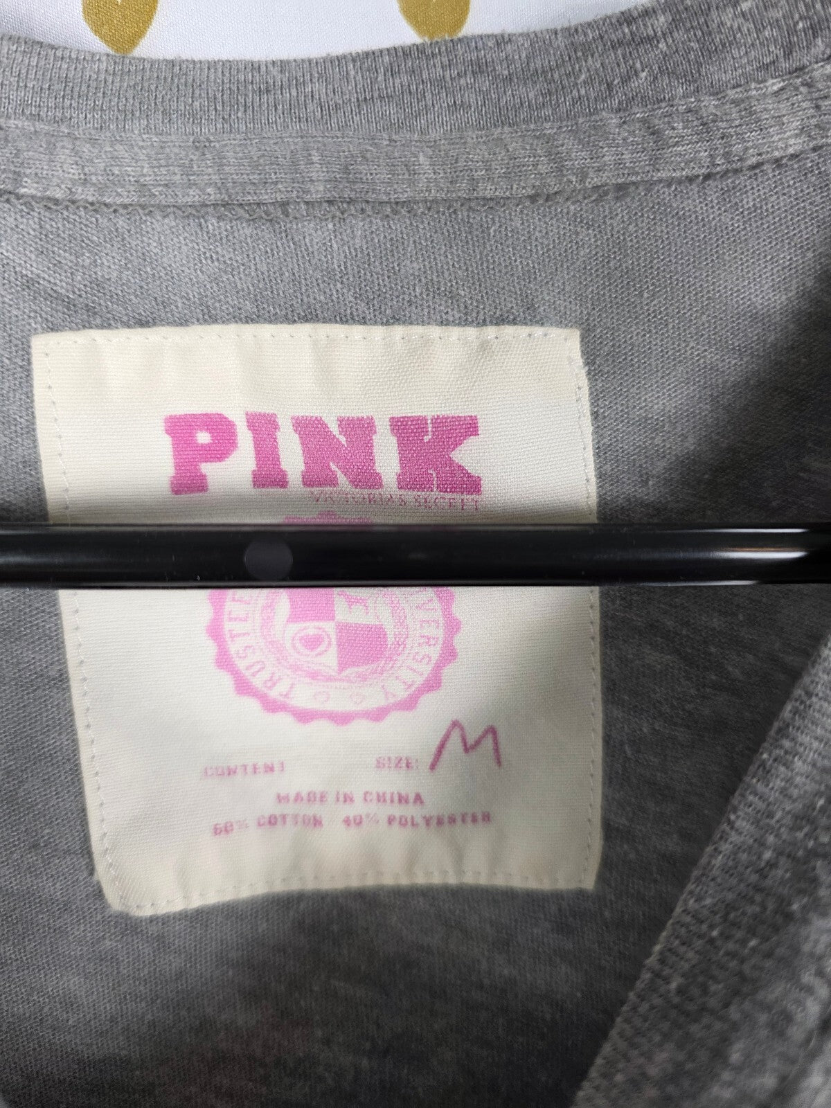 Victorias Secret PINK Vintage University Long Sleeve Nightgown Sleep Shirt MED