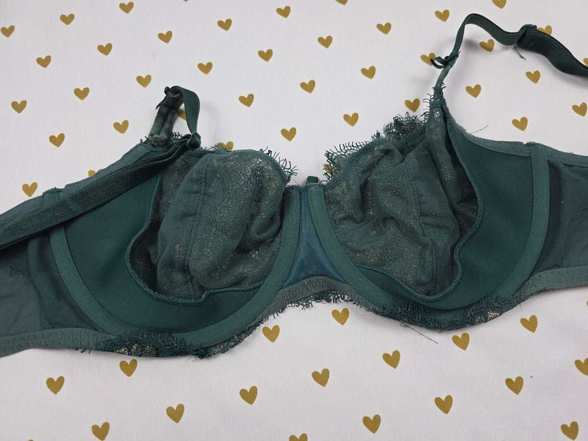 Victorias Secret Green Shimmer Dream Angels Push Up without padding Bra 34DD