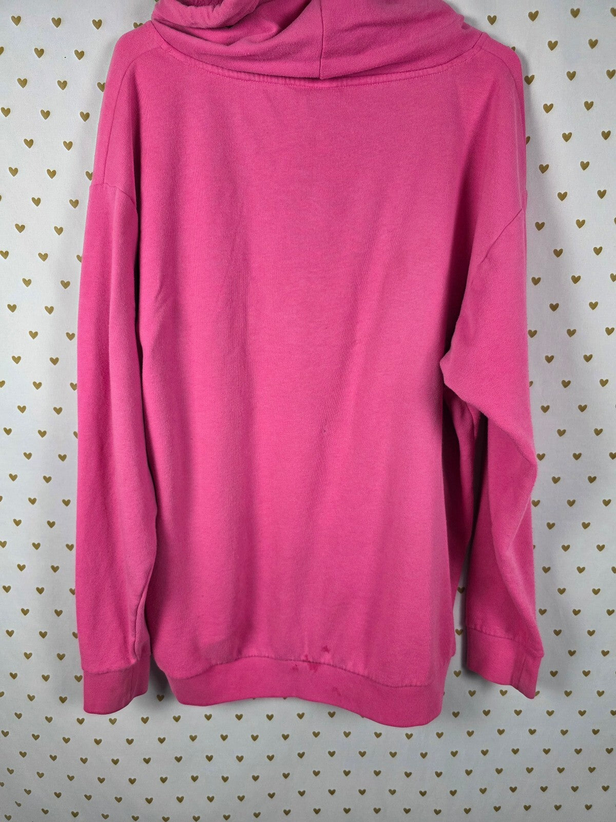 Victorias Secret Pink Pullover Hoodie Sweater Logo Cheetah leopard Large Oversiz