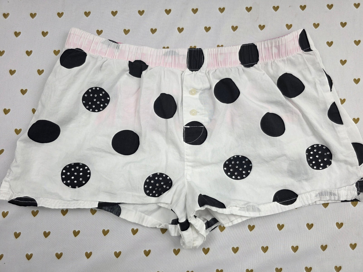 Victorias Secret PINK Polka Dot Bling XS Sleep Shorts Boxers Pajama Bottoms