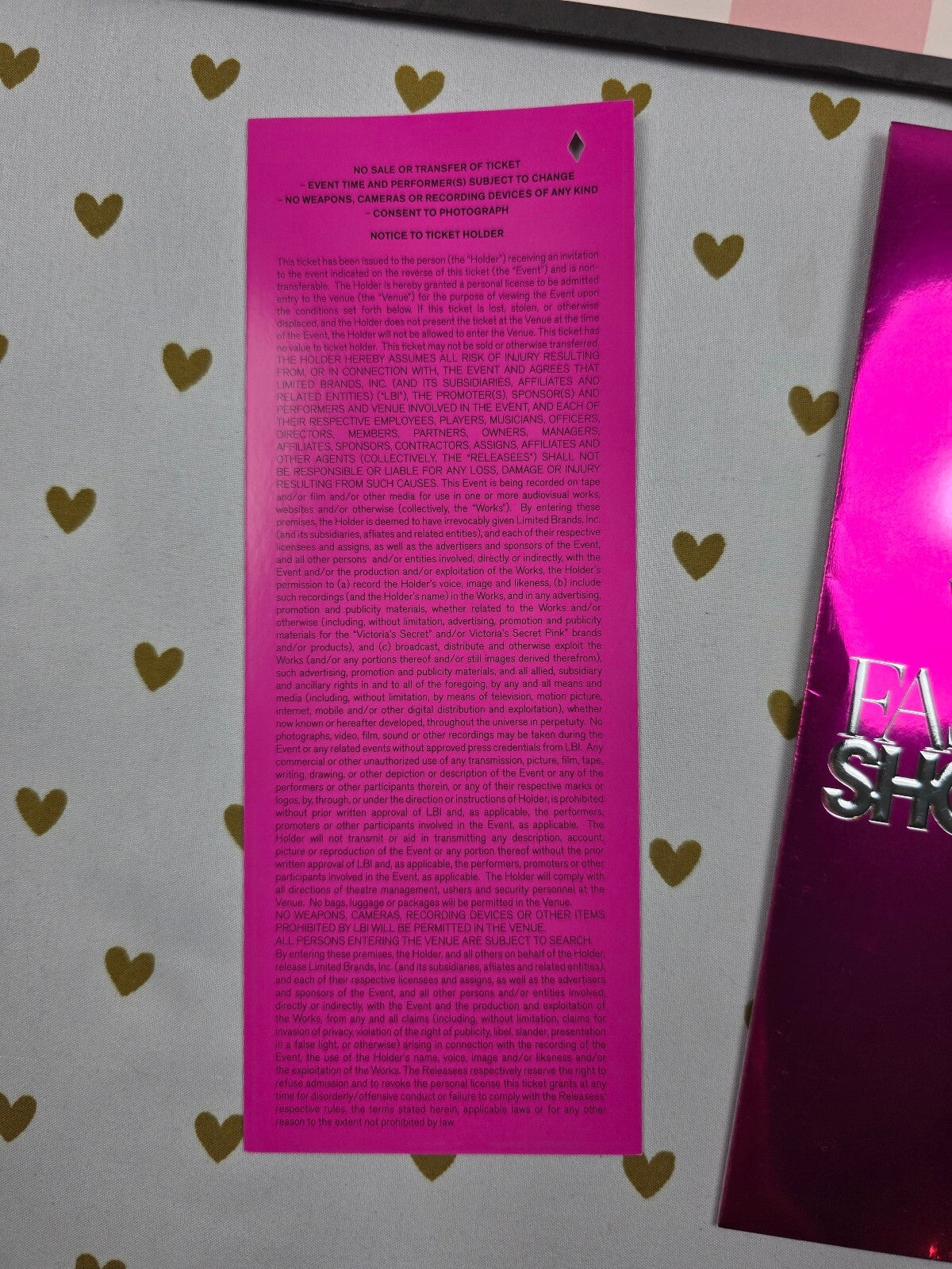 Victoria's Secret 2011 Fashion Show VIP Invitation Ticket SET Lanyard Rare