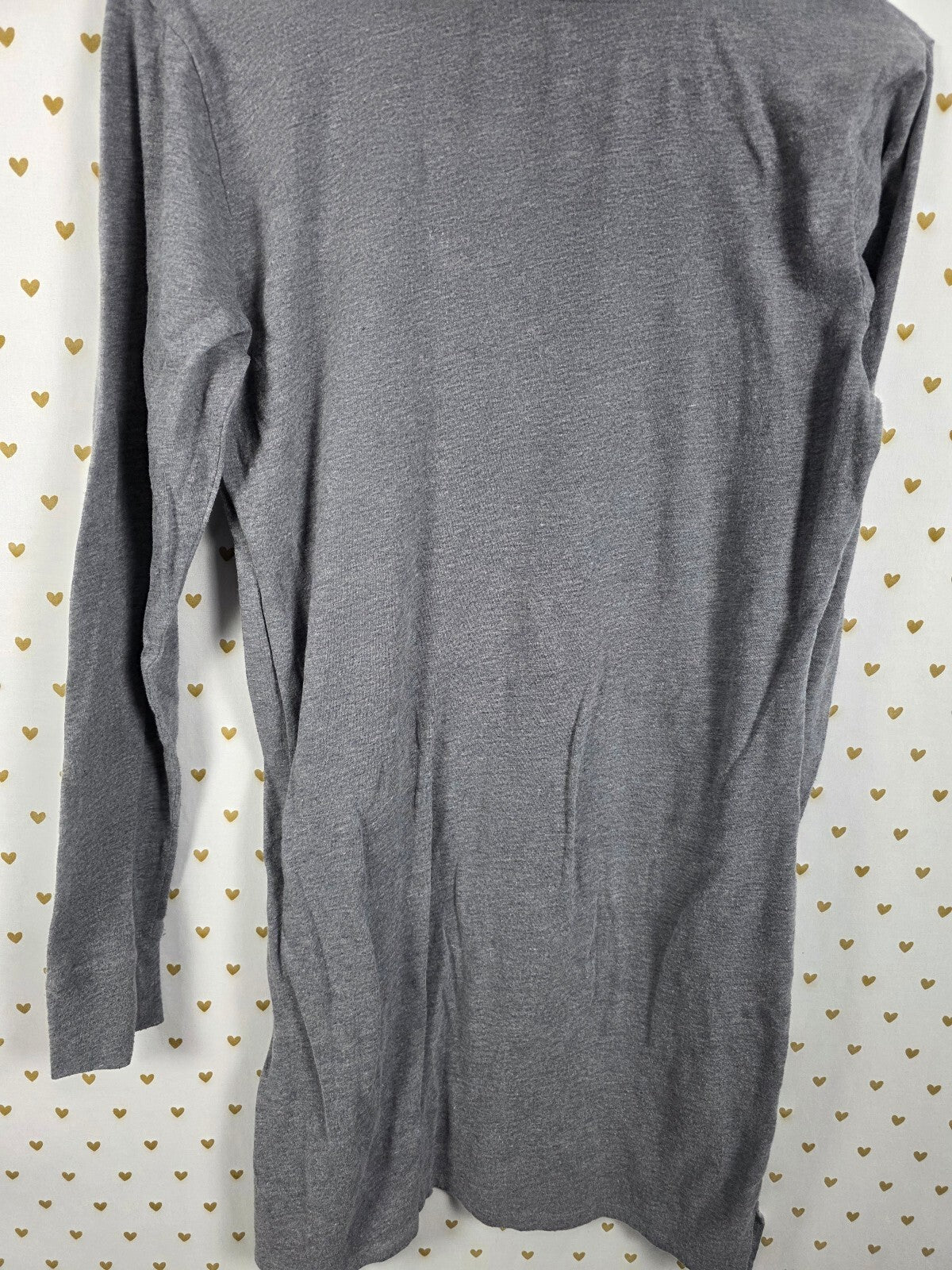 Victorias Secret Bling Grey Soft Long Sleeve Sleep Shirt nightgown Large