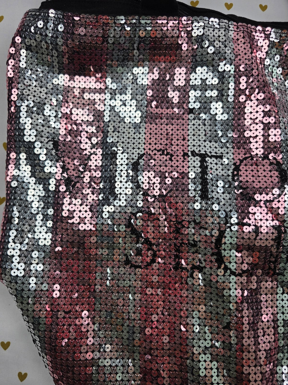 VICTORIA'S SECRET BLING Signature Tote Bag Canvas Black Sequined Iconic