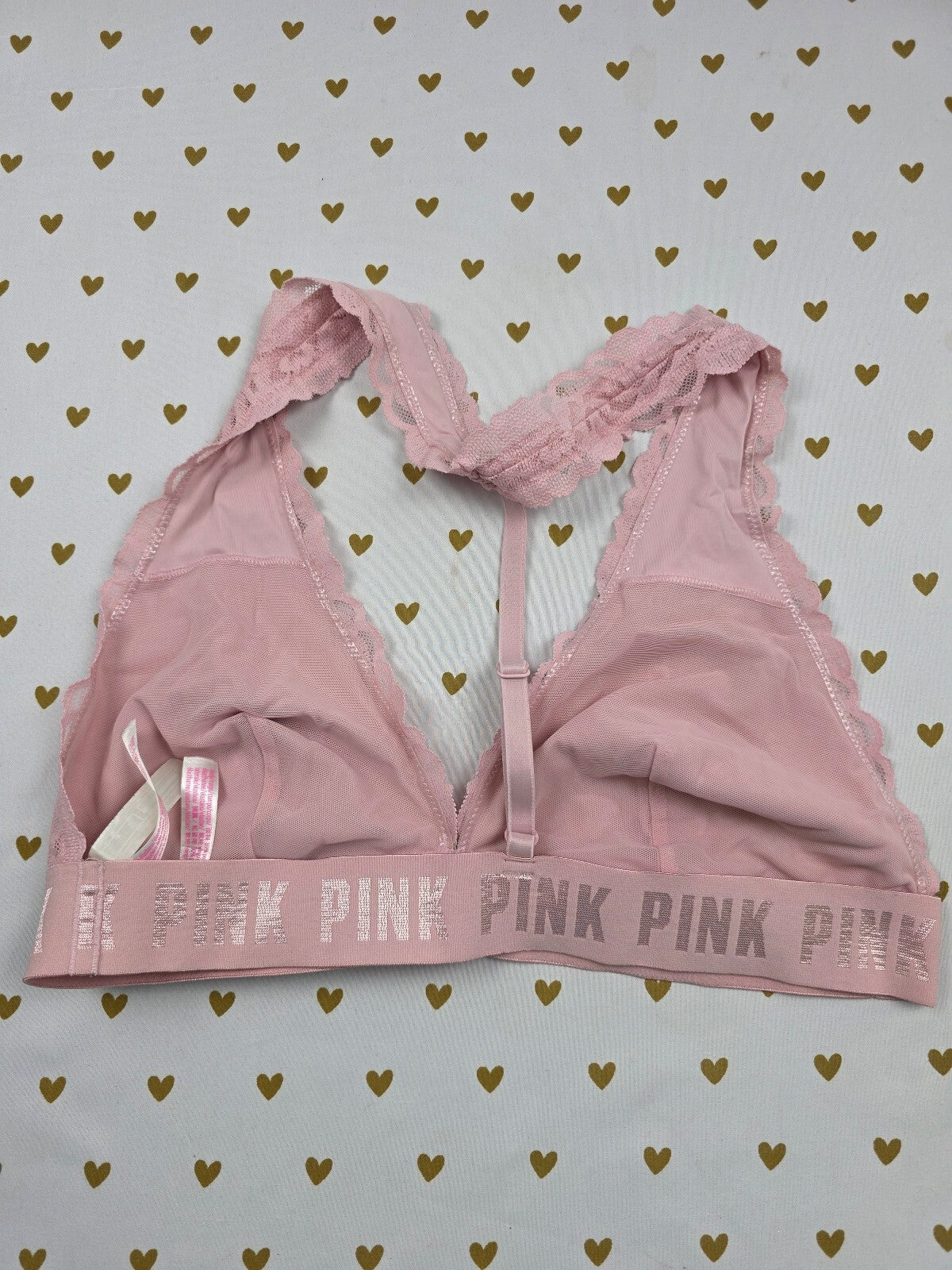 Victorias Secret Pink Racerback Large Stretch Bralette Bra Top Tank