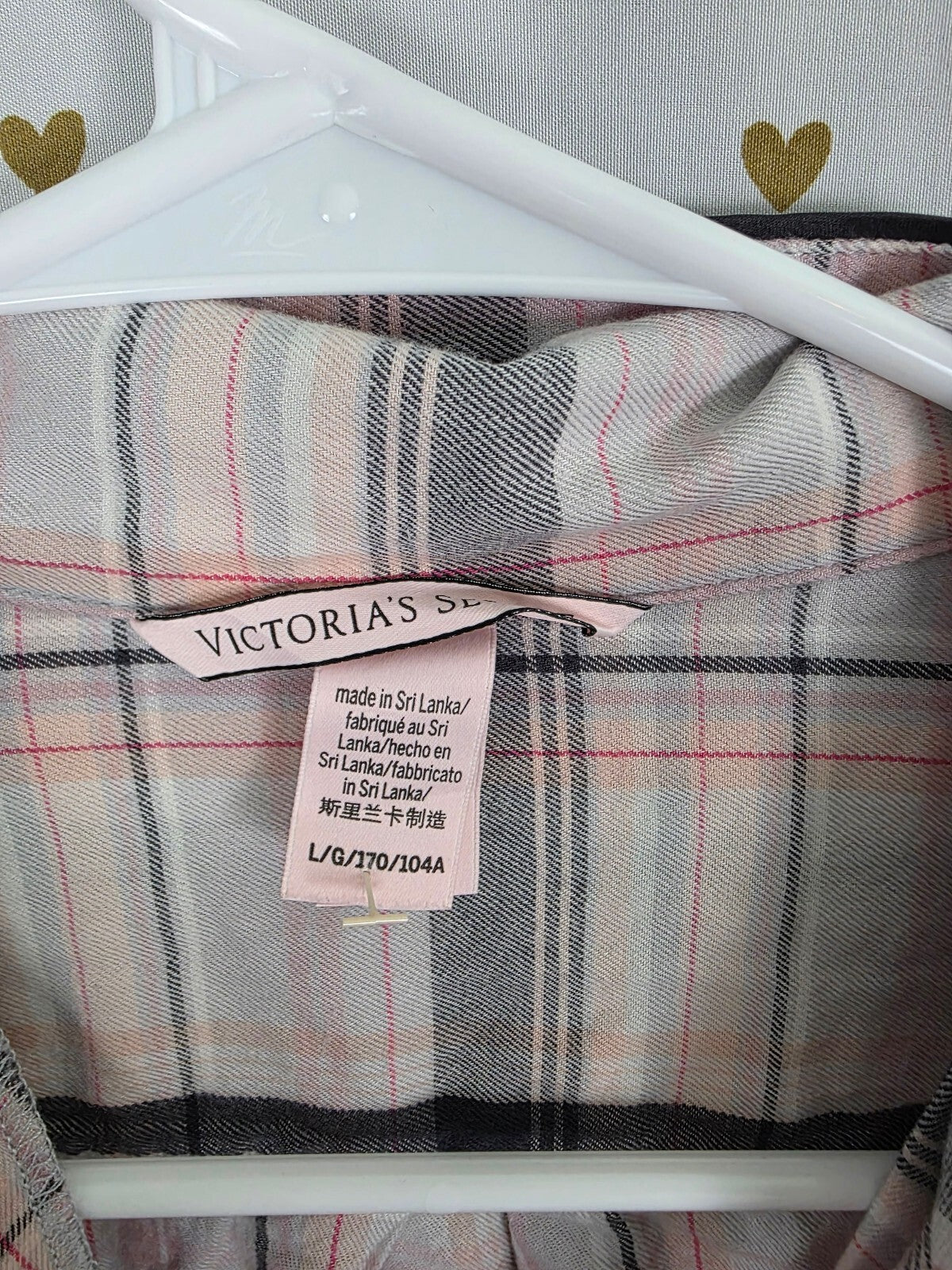 Victorias Secret Plaid Button Front Sleep Shirt Dress Nightgown Large