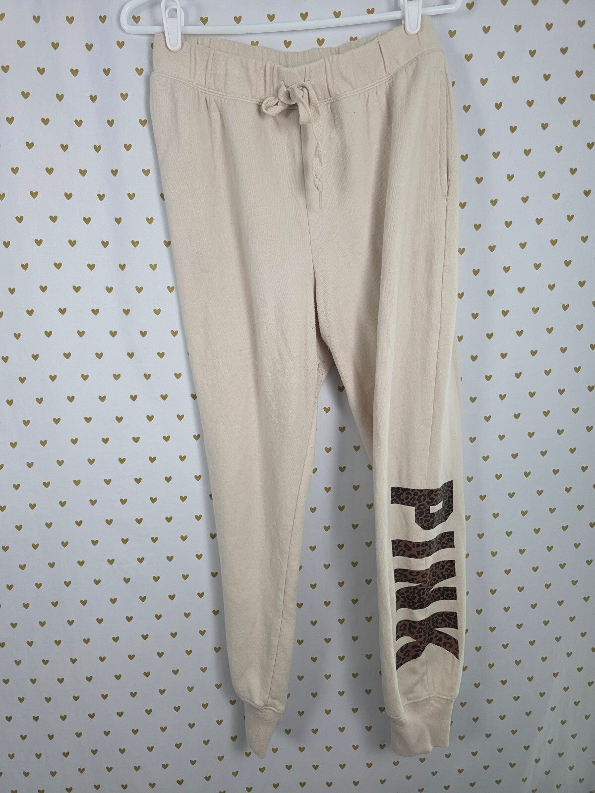 Victorias Secret PINK Leopard Cheetah Slouchy Sweater Shirt Sweats SET 2pc Sm