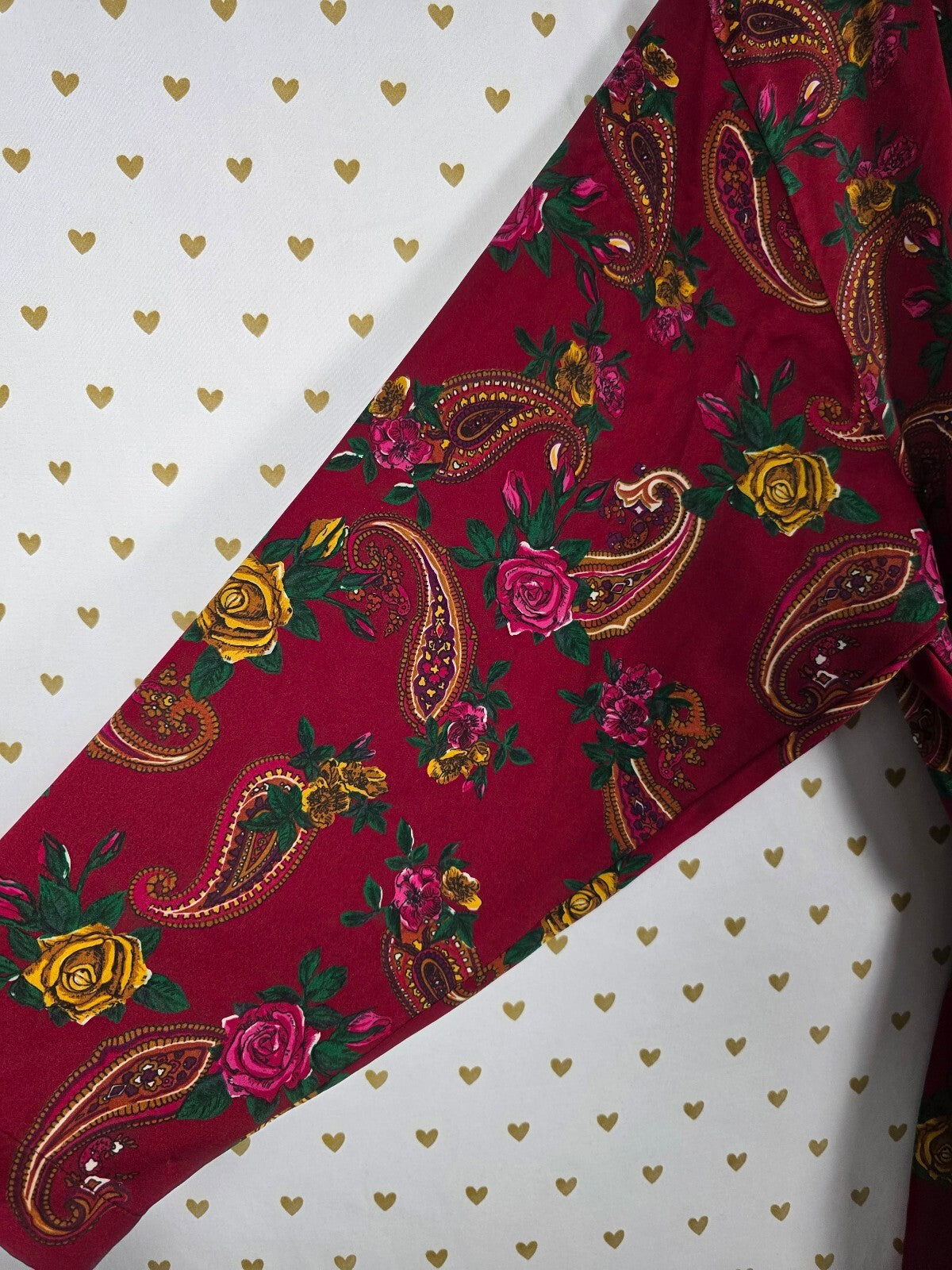 Vintage Victoria's Secret Gold Label Robe S Burgundy Floral Paisley Sheer Long