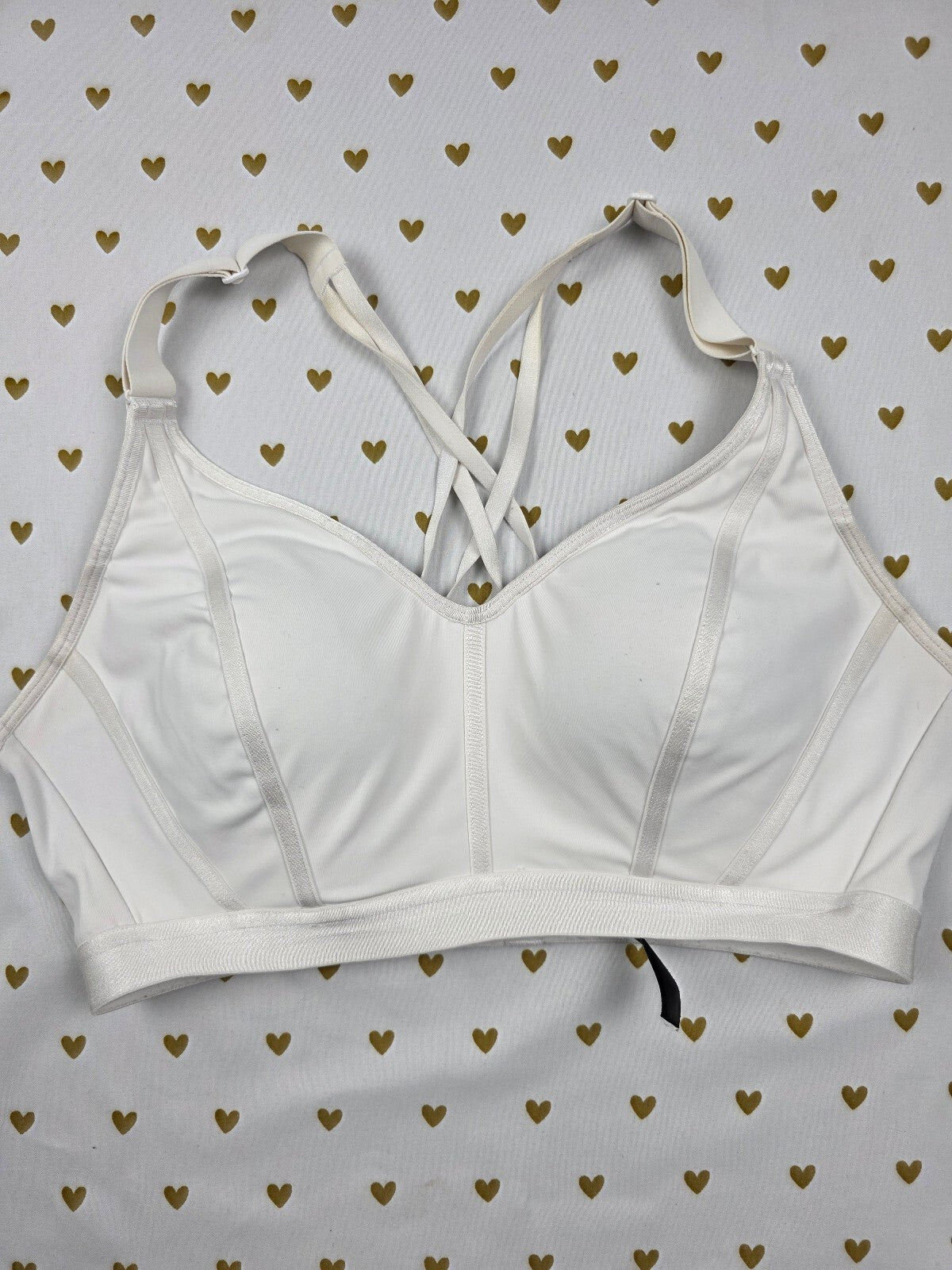 Victorias Secret White 36C Supportive Sports Bra Tank Top