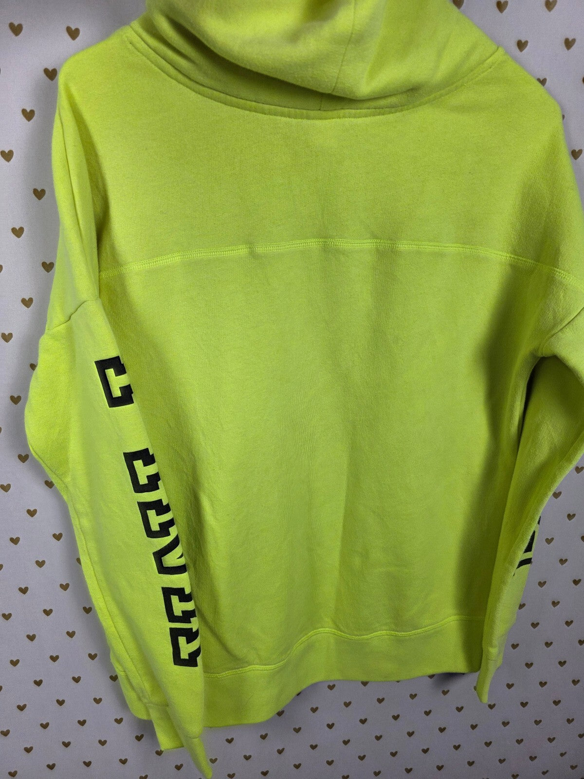 Victorias Secret Pink Neon Slouchy Logo Sweater Pullover Yellow XS Oversized