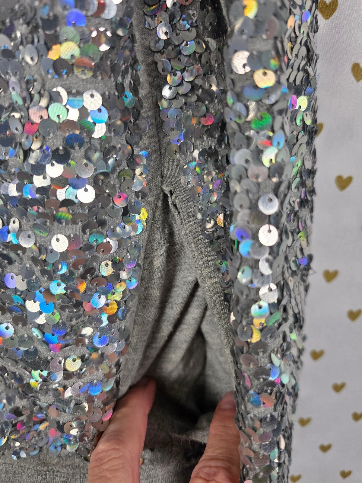 Victoria's Secret PINK Fashion Show 2013 Sequin Zip Hoodie Gray Small Y2K