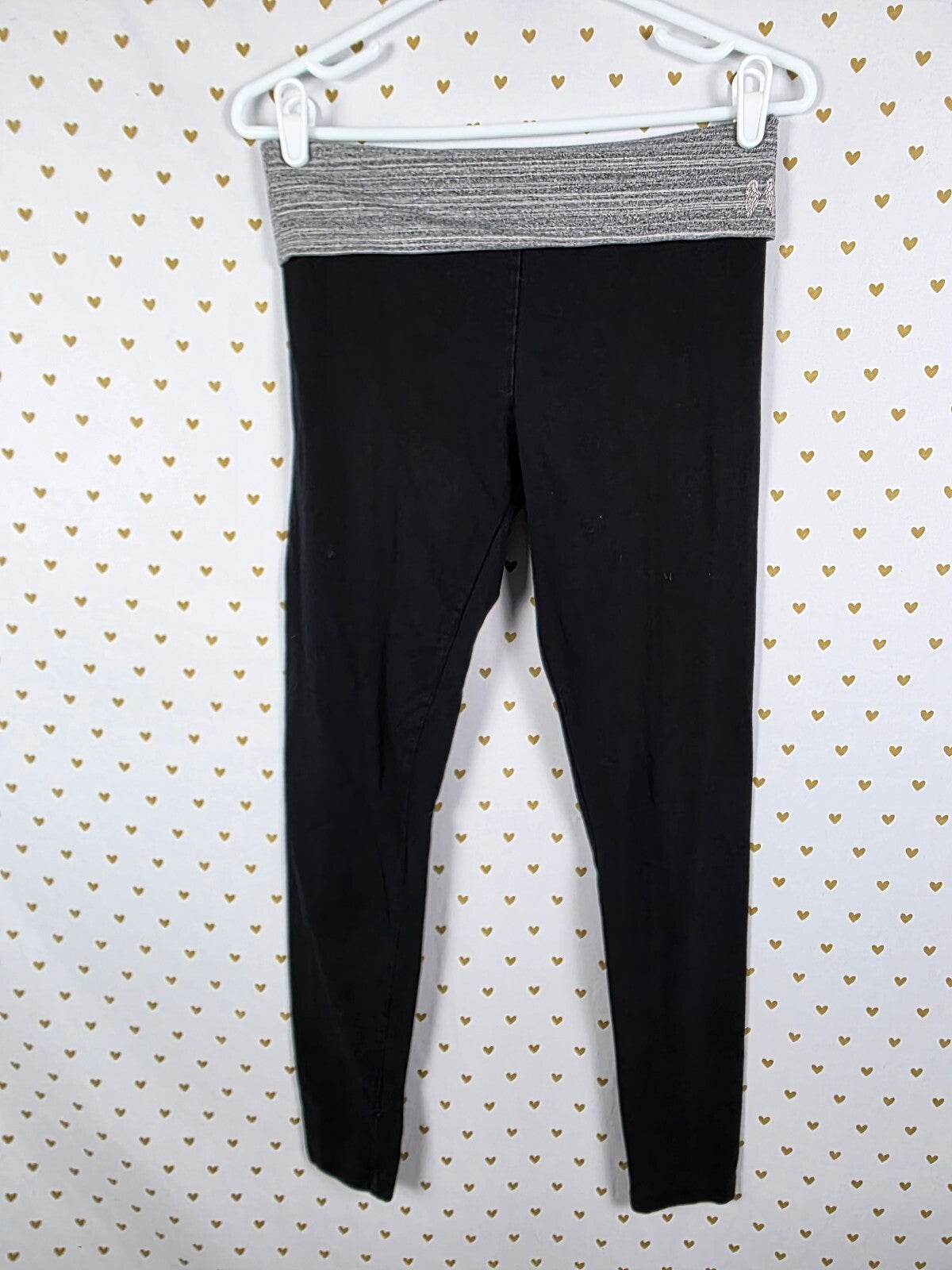 Victorias Secret Angels Bling Glitter Wings Ankle Skinny Foldover Yoga Pants SM