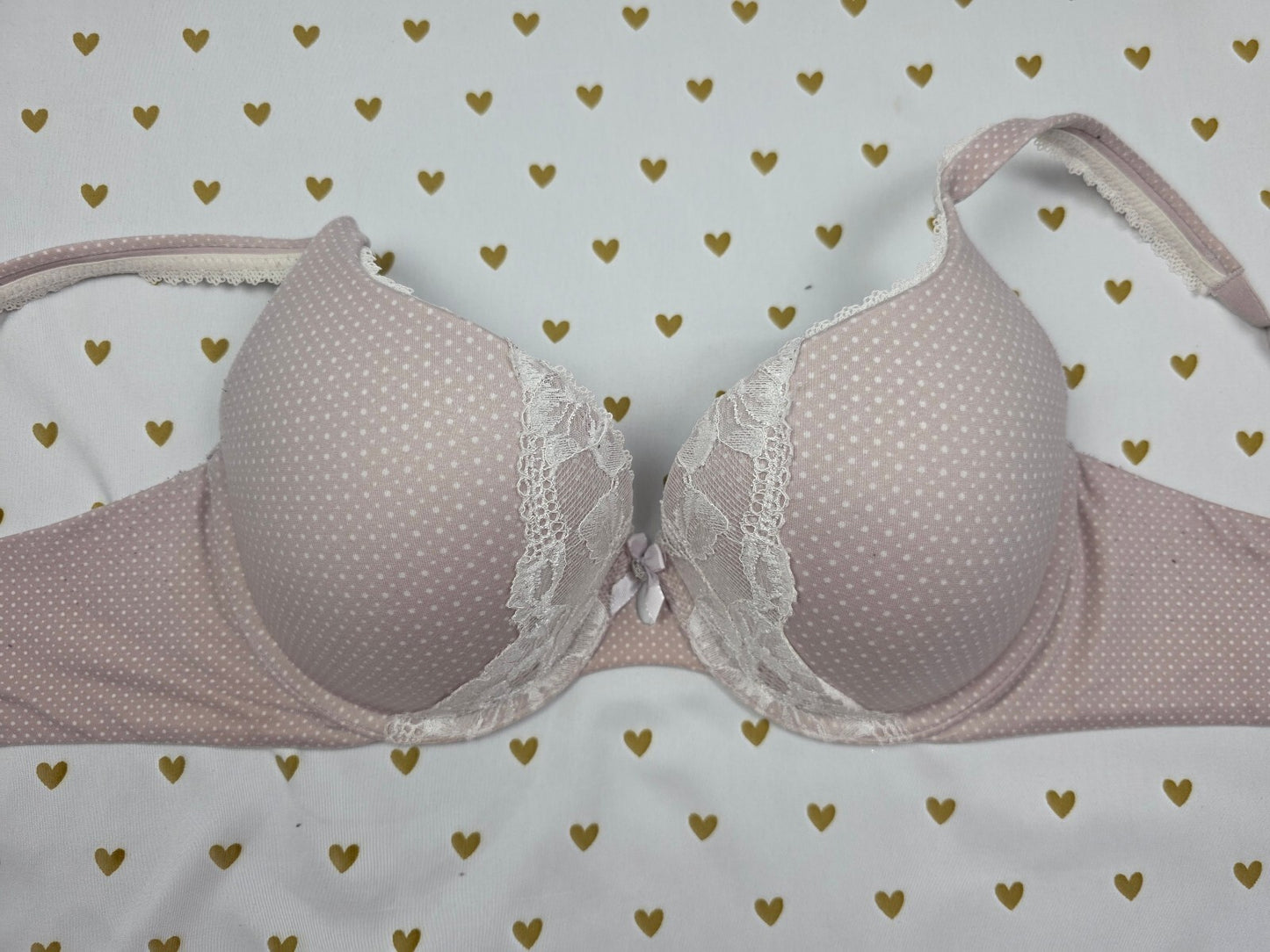 Victoria's Secret Body By Victoria Perfect Shape Bra Polka Dot 36C