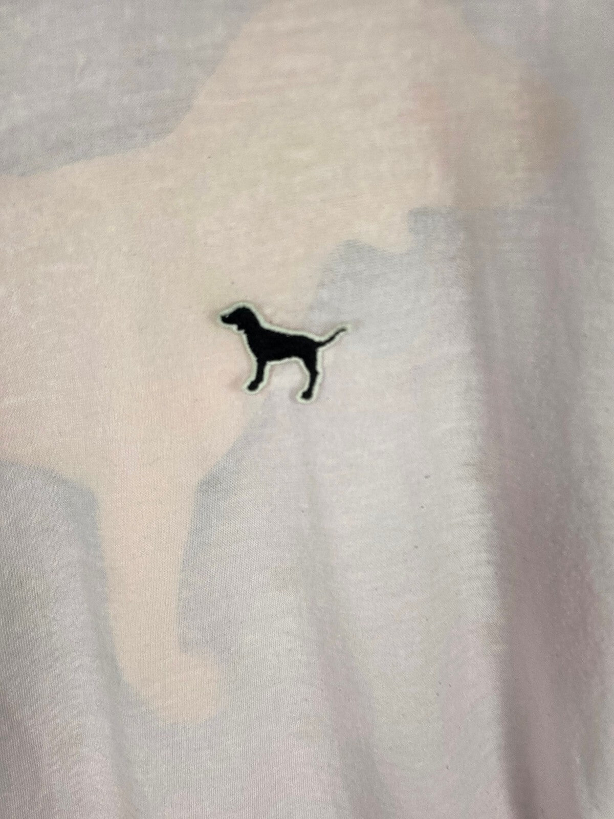 Victorias Secret PINK Sheer Dog Logo Ringer Tee shirt Medium