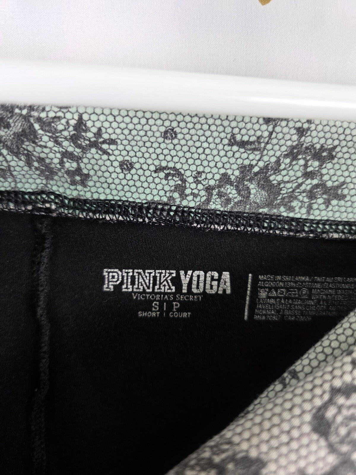 Victorias Secret PINK Lace Design Vintage Foldover Yoga Pants Small Flare