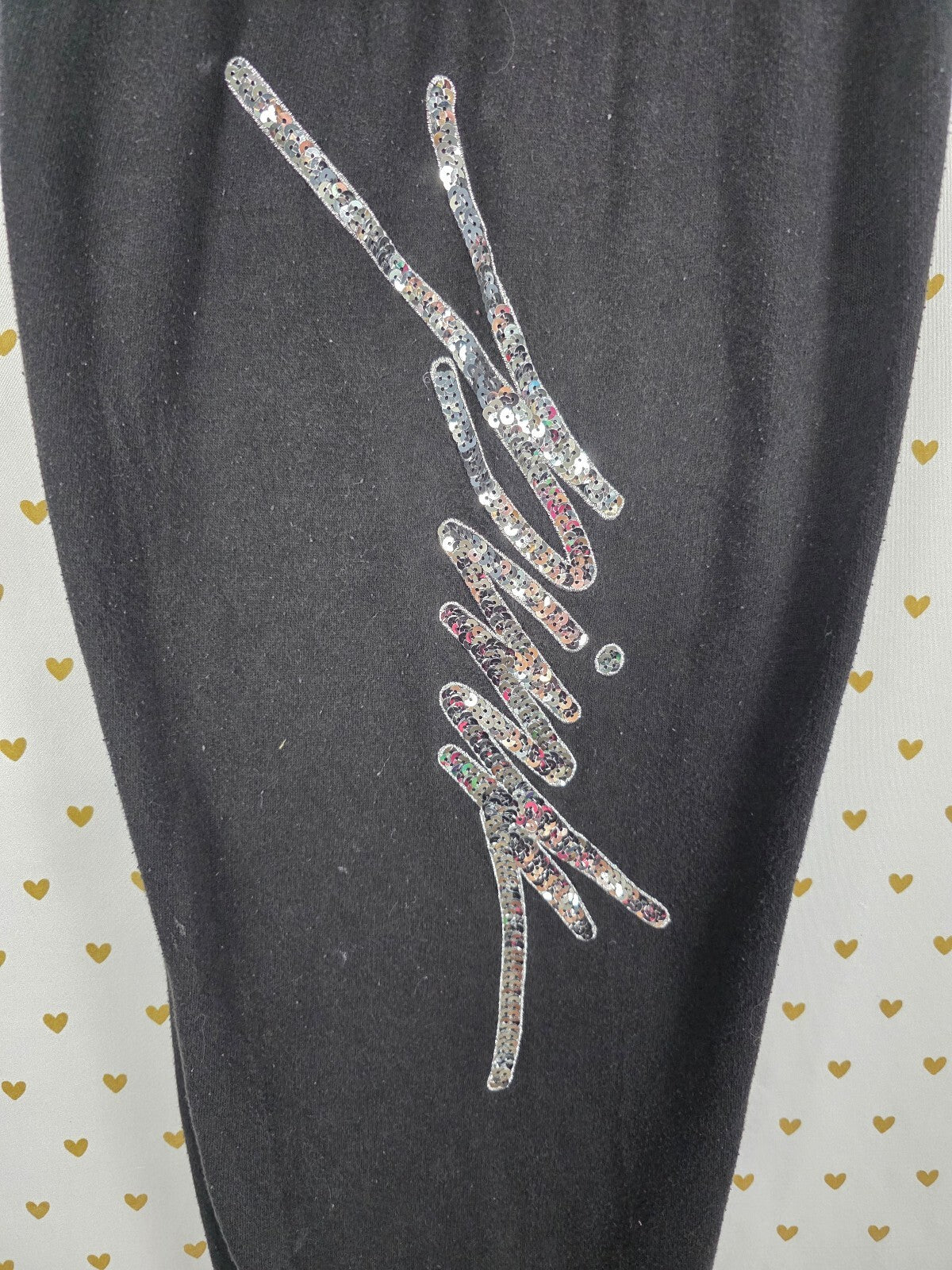 Victorias Secret PINK Bling Sweatpants sweats Tapered Black XS