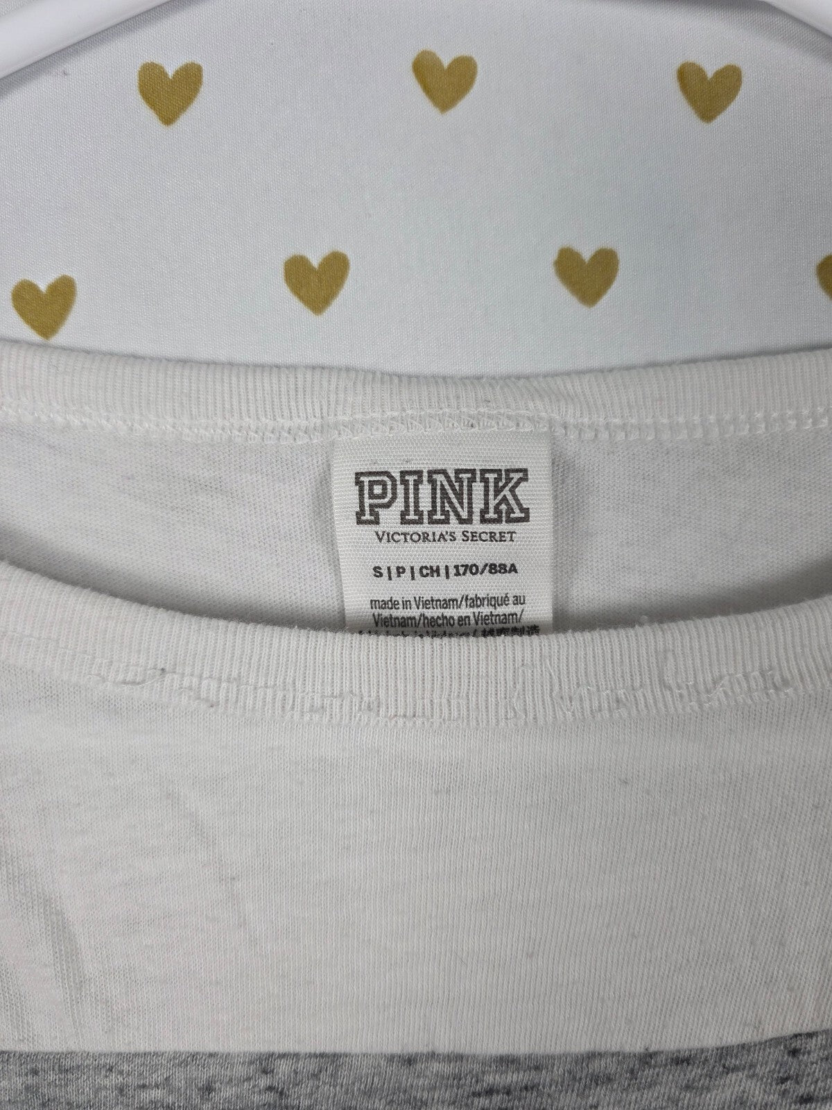 Victorias Secret PINK Bling Sequined Colorblock Logo Tee Shirt Small