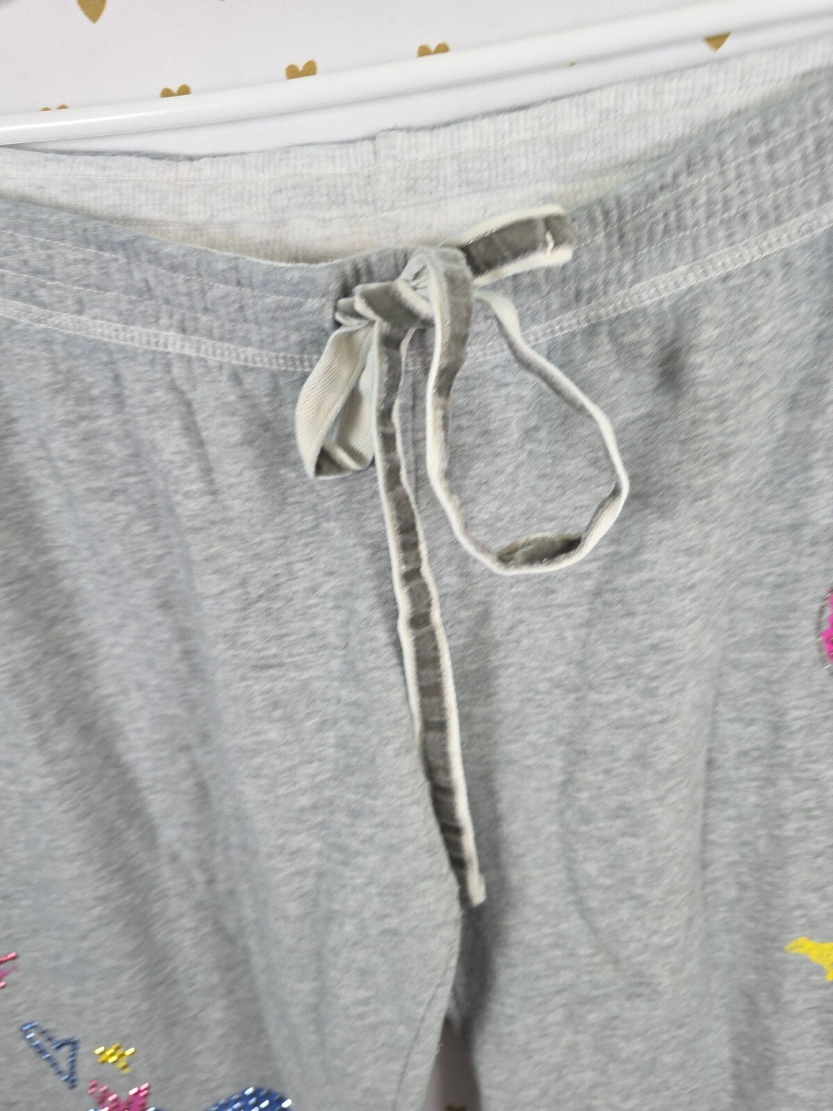 Vintage Victoria's Secret PINK Rhinestone Hearts Balloons Sweatpants S RARE