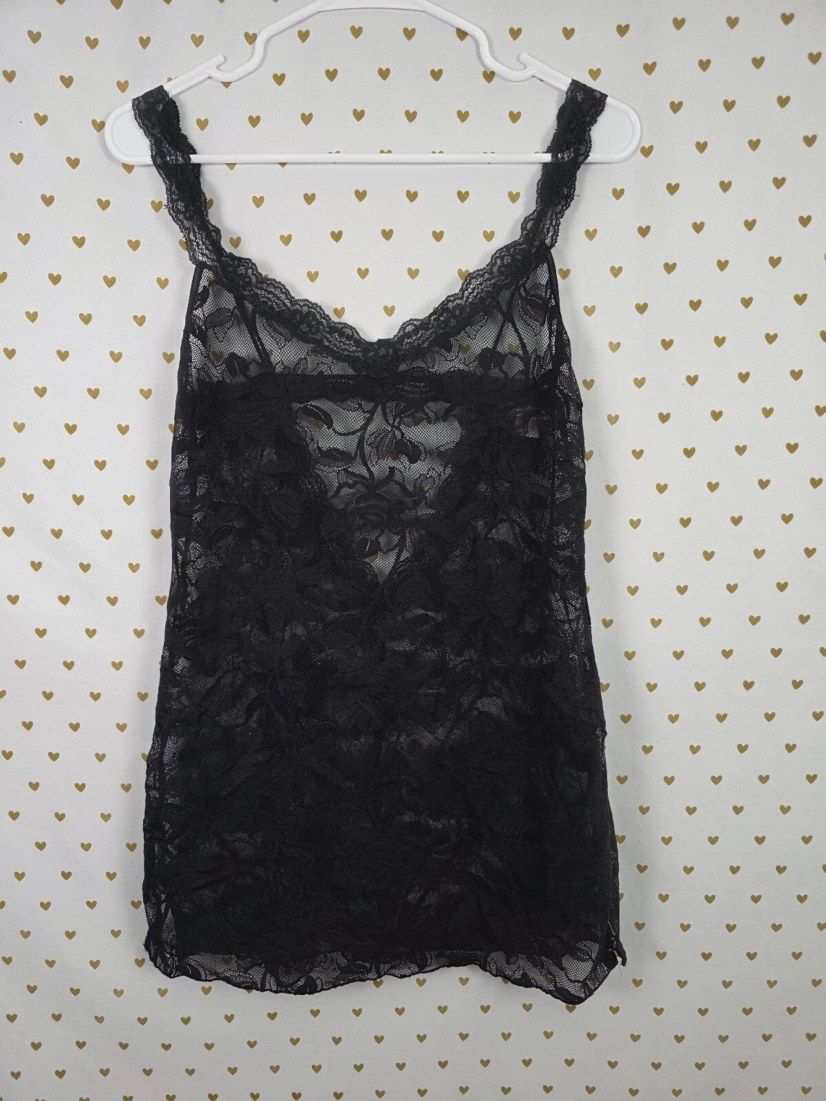 Victorias Secret Vintage Black Stretchy Lace nightie Lingerie lace Medium