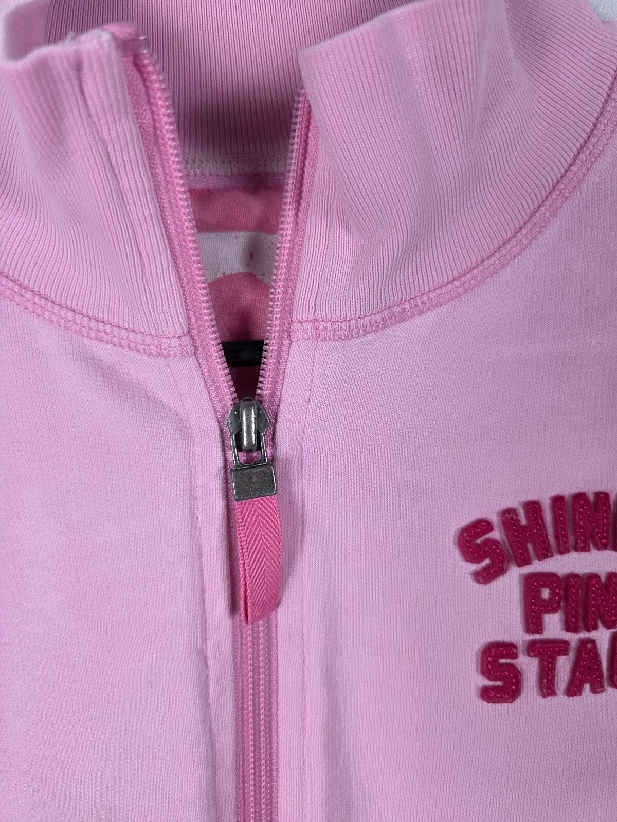 Vintage Victoria's Secret PINK 2005 Zip Jacket L Shining Pink Stars Y2K