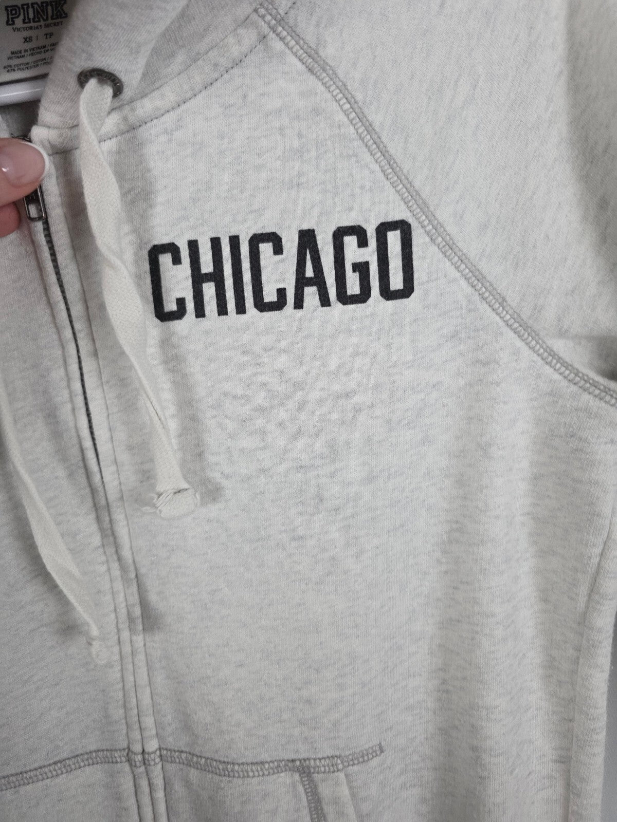 Victorias Secret Pink BLING Chicago Chi Town Hoodie Jacket Sequined XS