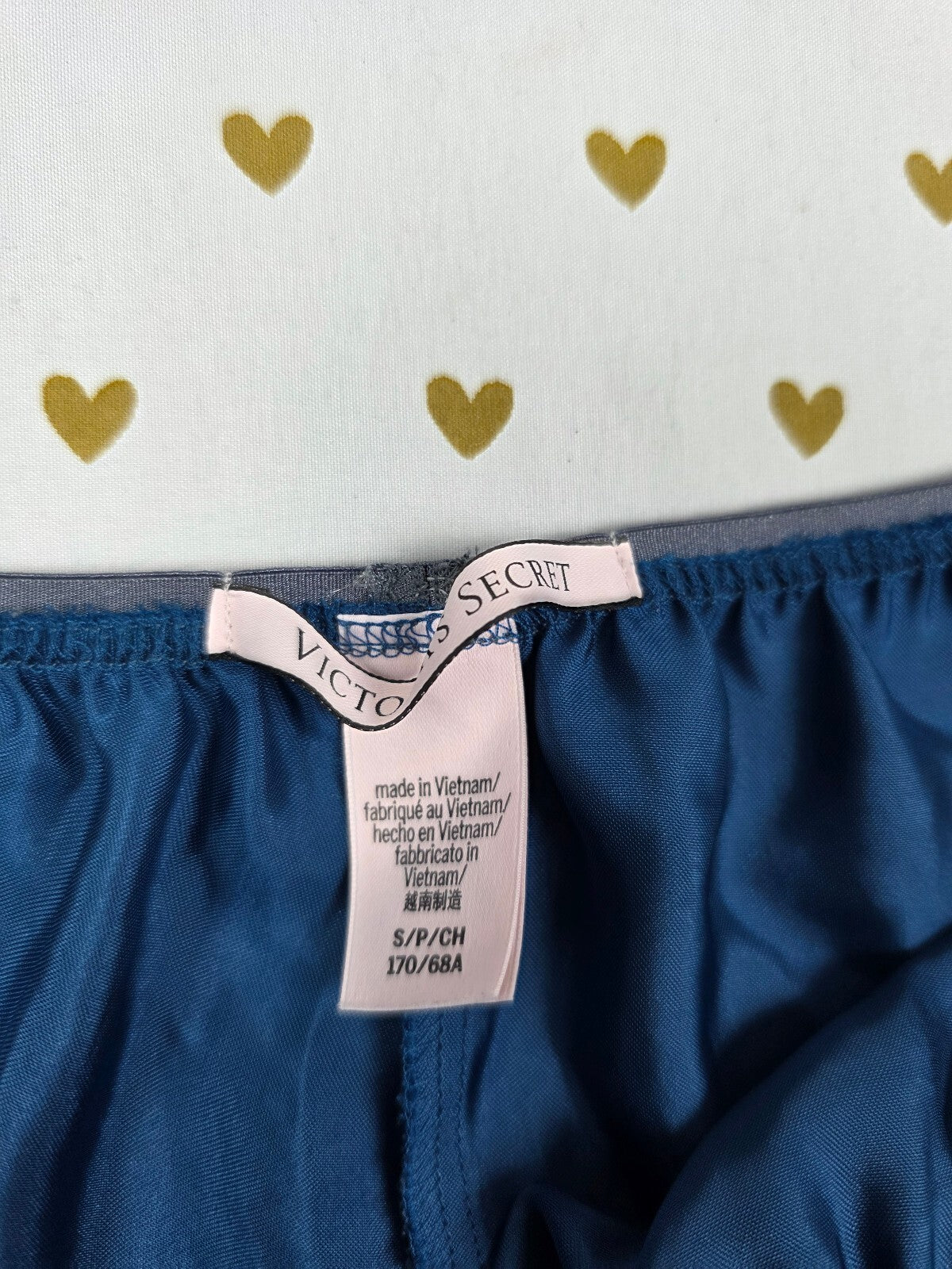 Victorias Secret Blue Small Satin Sleep Shorts Boxers Pajama Bottoms