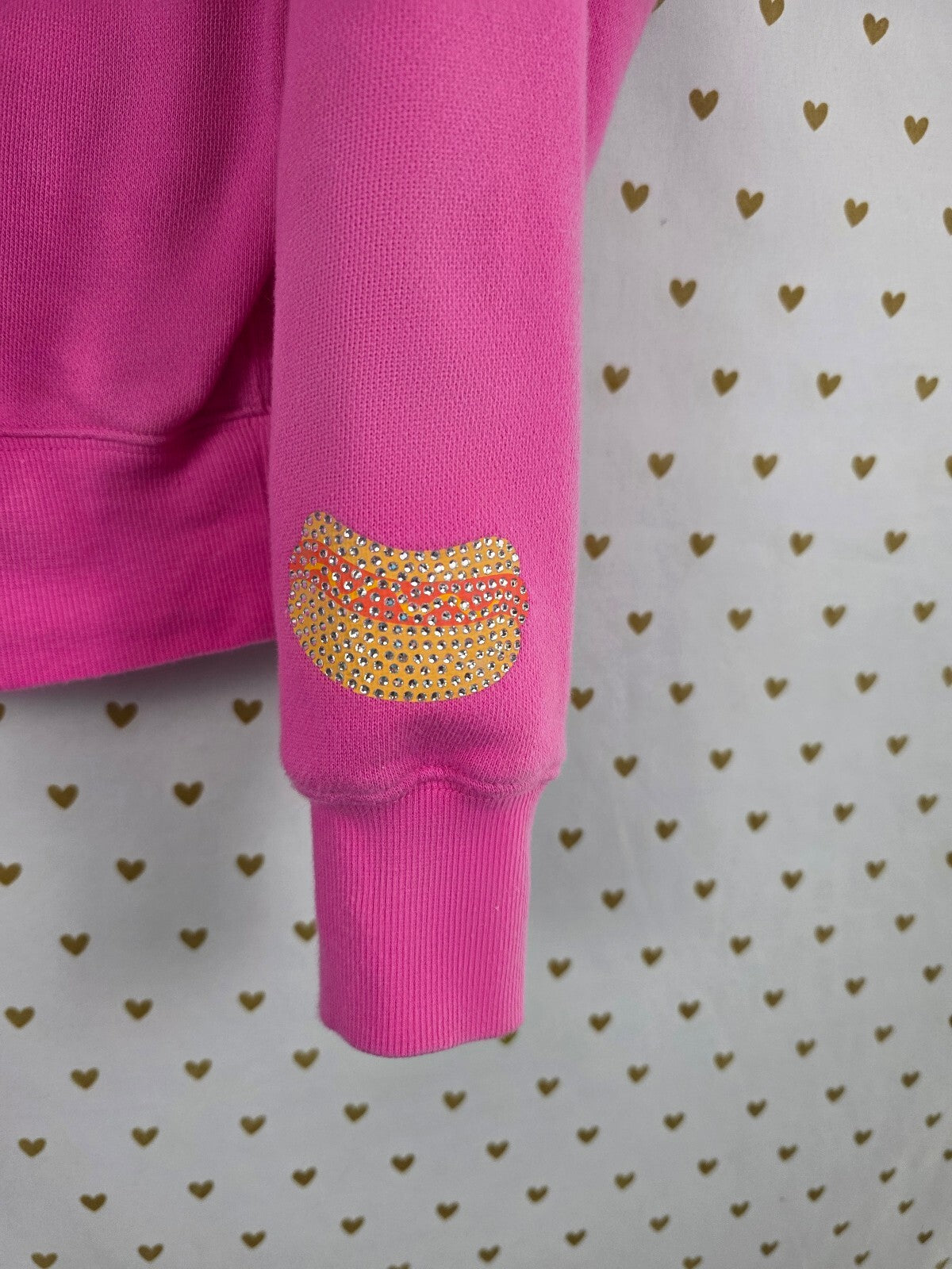 Victoria's Secret PINK Love Pink Hot Dog Rhinestone Zip Hoodie Shorts Set XS/S