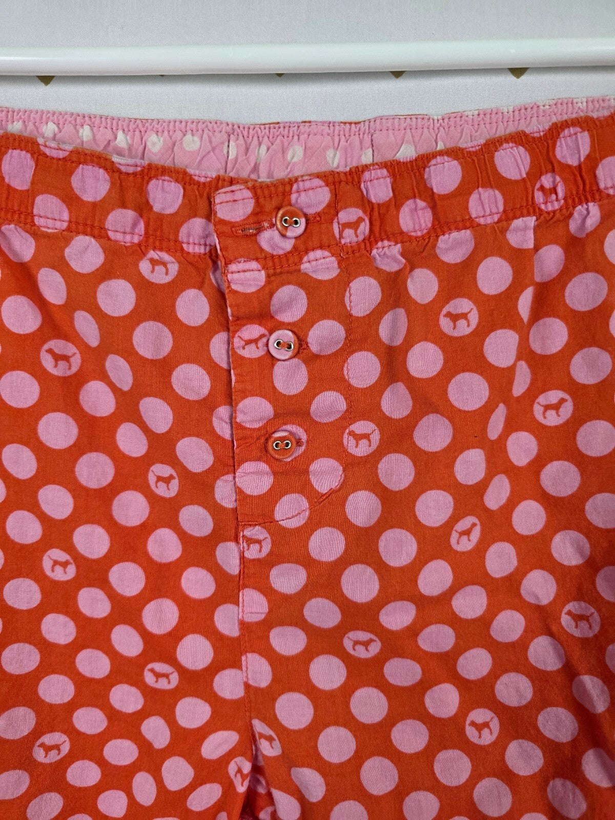 Victorias Secret Pink Polka Dot Vintage Y2k Medium Sleep Pants Pajama PJ Bottoms